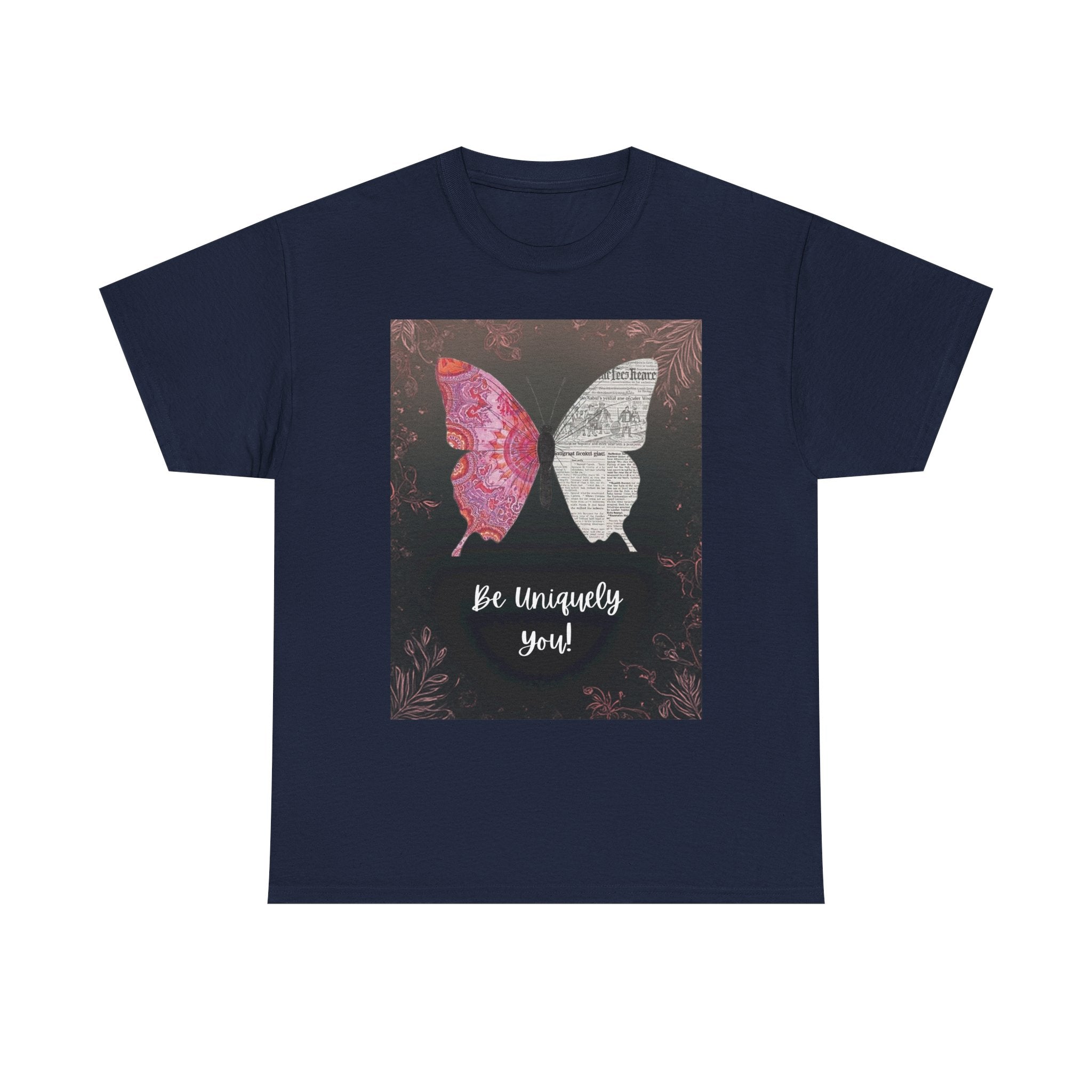Be Uniquely You Butterfly Tee - Unisex Heavy Cotton T-Shirt