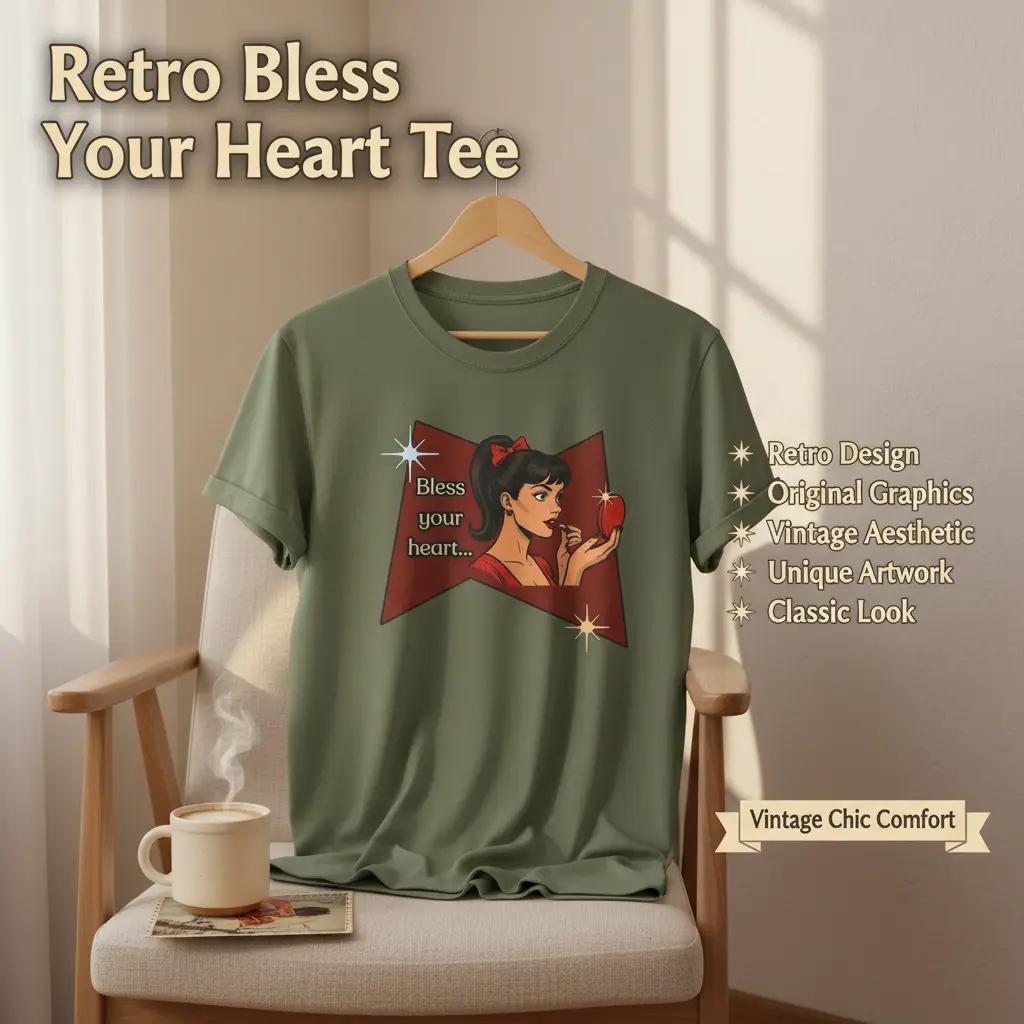 Bless Your Heart Retro Tee — Roxy -  Vintage Style Orig Graphic Tee