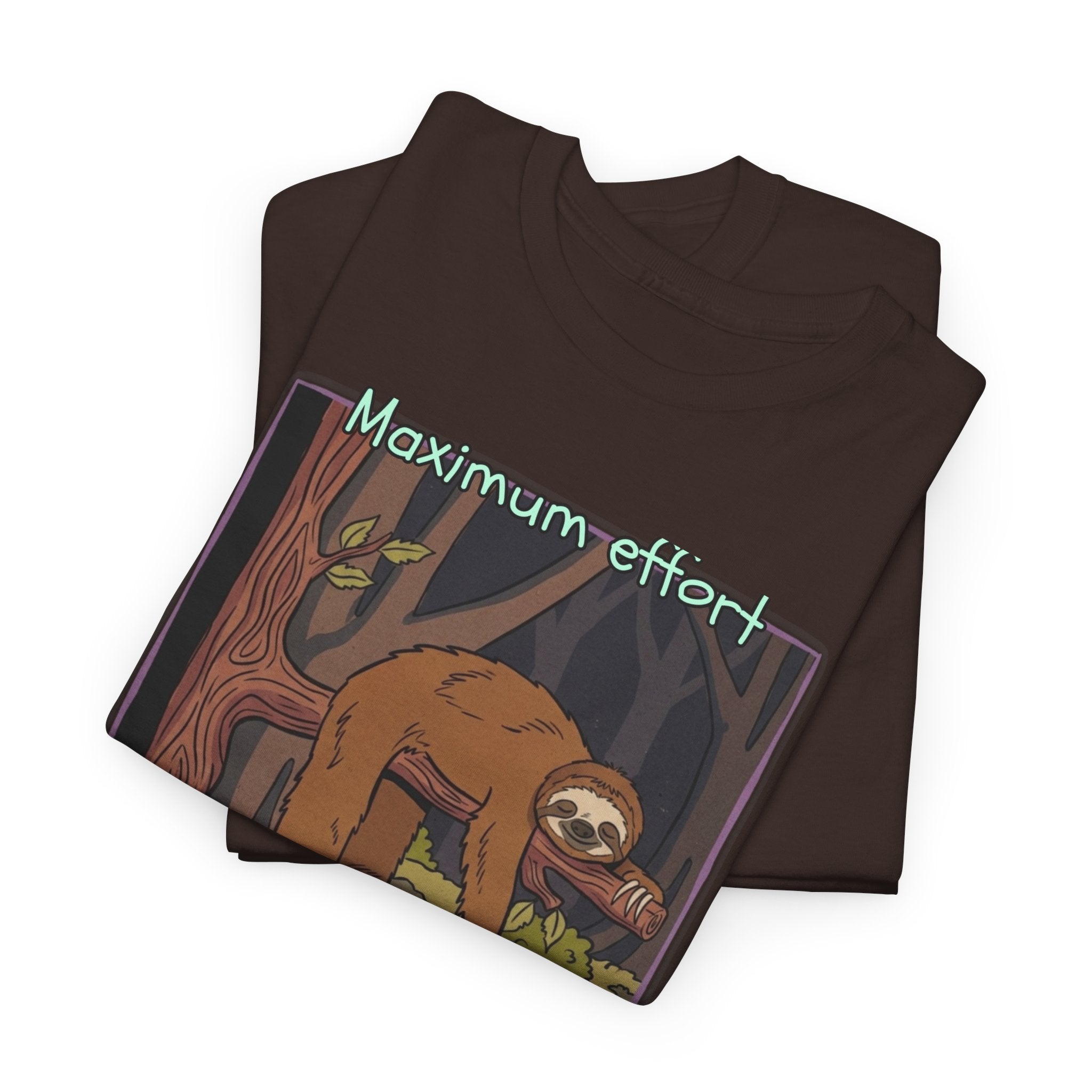 Concerned Sloth Forest Tee — "Maximum Effort, Minimum Speed" Casual Cotton Graphic Tee