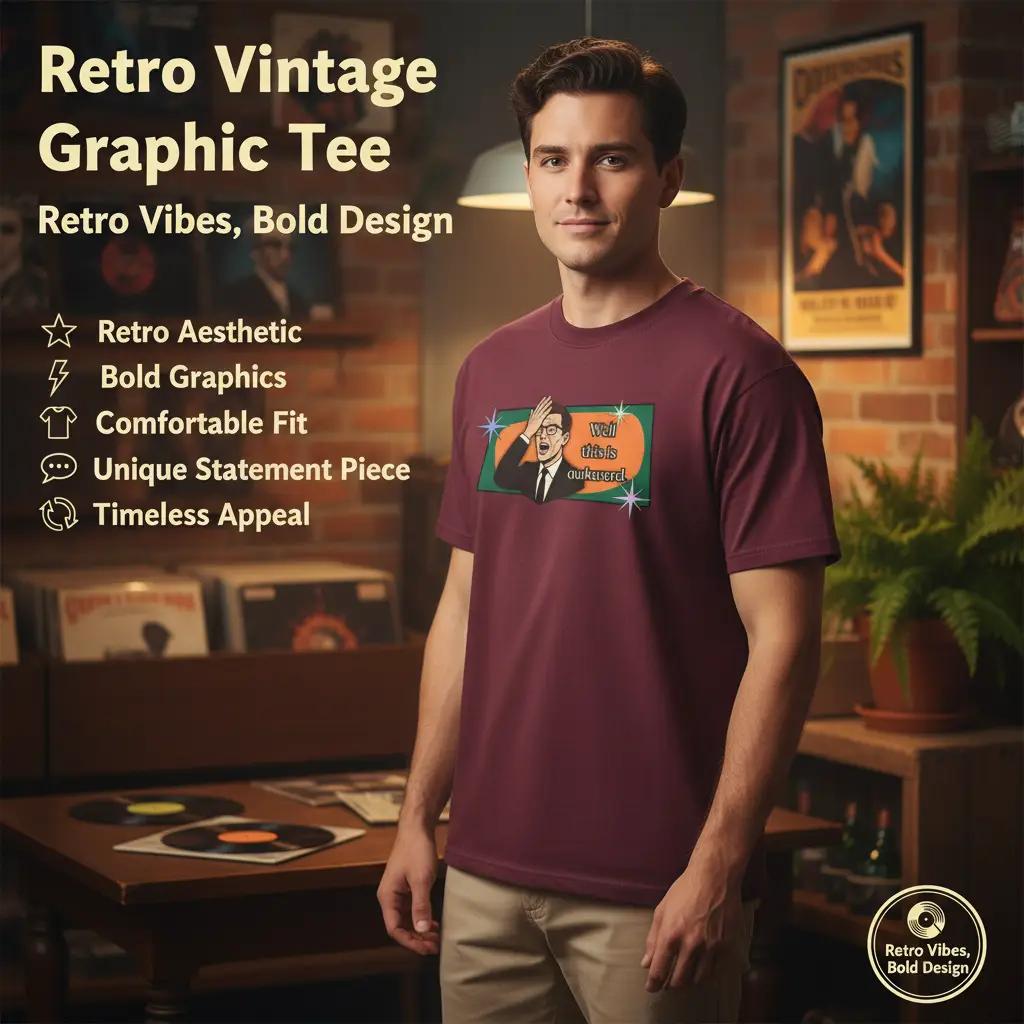 Well This is Awkward Retro Tee — Vintage Style Graphic Tee