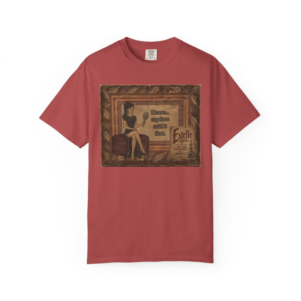I Know My Face Retro T-Shirt — Estelle Parfum Vintage Style Graphic Tee