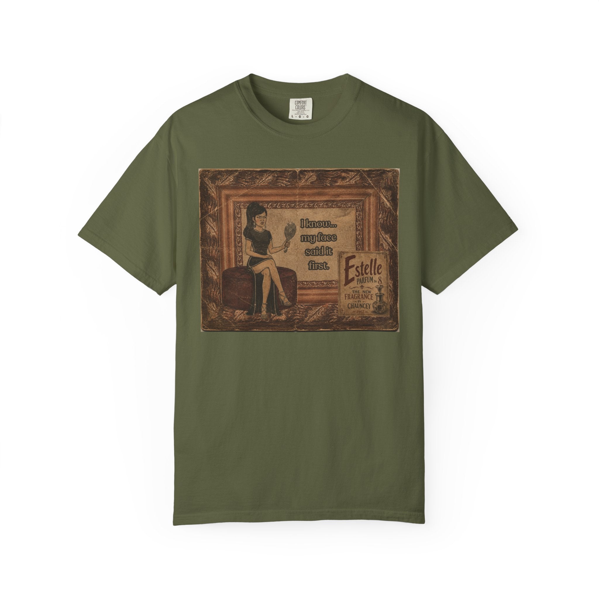 I Know My Face Retro T-Shirt — Estelle Parfum Vintage Style Graphic Tee