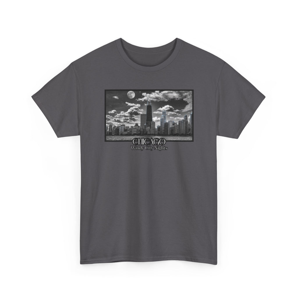 Chicago Windy City Nights T-Shirt — Chicago Skyline Moonlight Graphic Tee