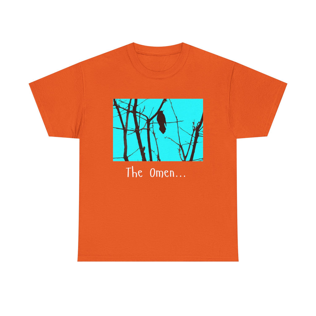 The Omen Crow Tee | Raven Silhouette on Branches, Blue Night Graphic