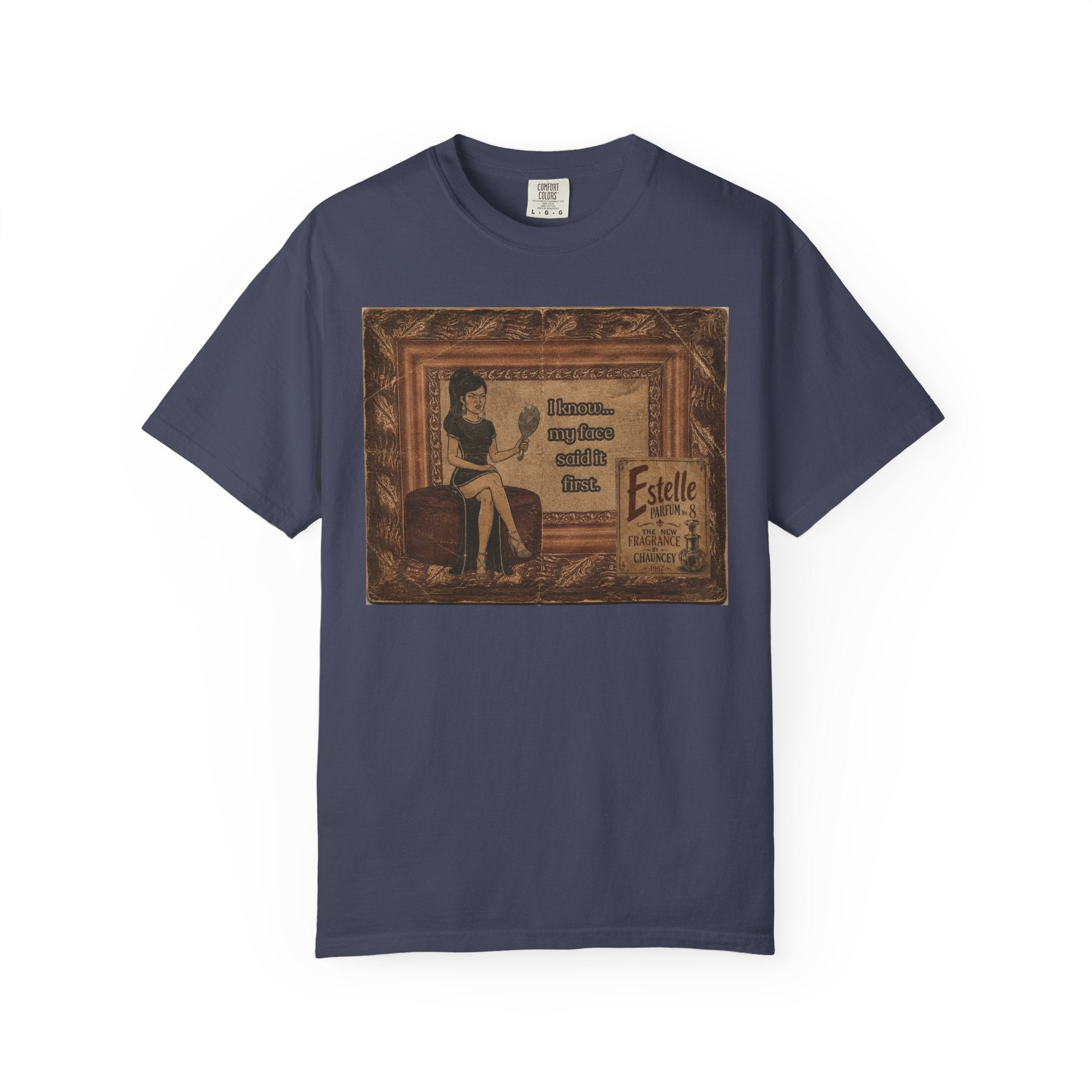 I Know My Face Retro T-Shirt — Estelle Parfum Vintage Style Graphic Tee