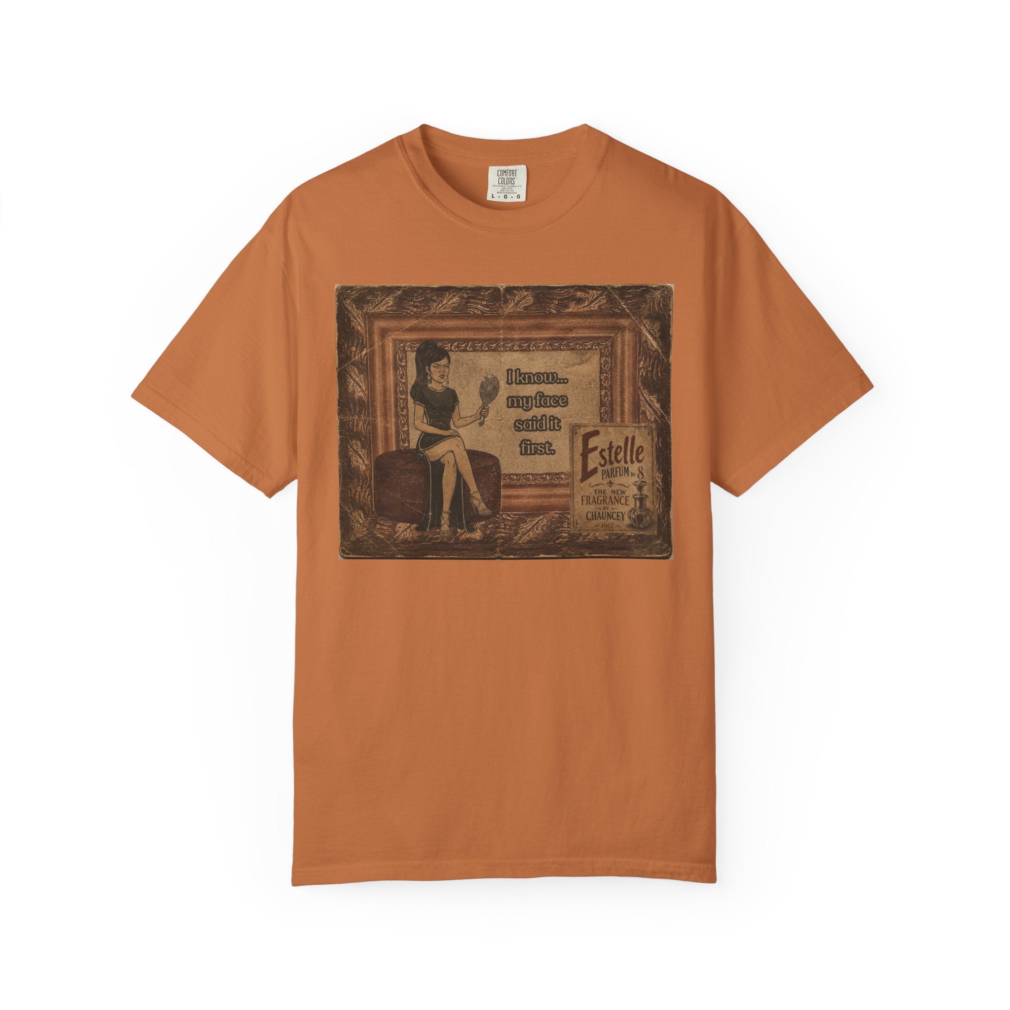 I Know My Face Retro T-Shirt — Estelle Parfum Vintage Style Graphic Tee
