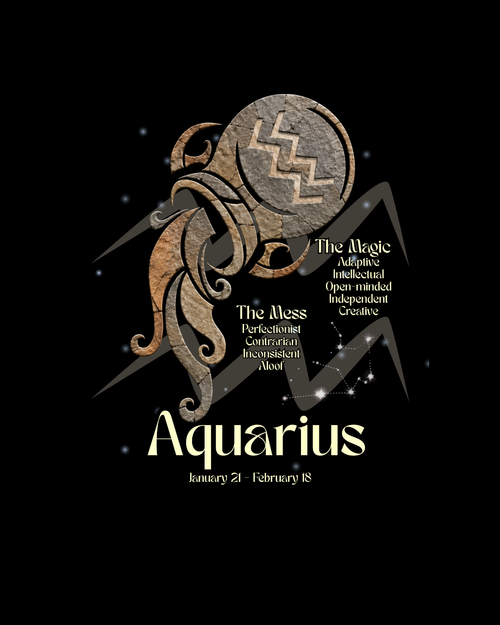 Aquarius Black Constellation Mug — Zodiac Society Coffee Cup (15oz)