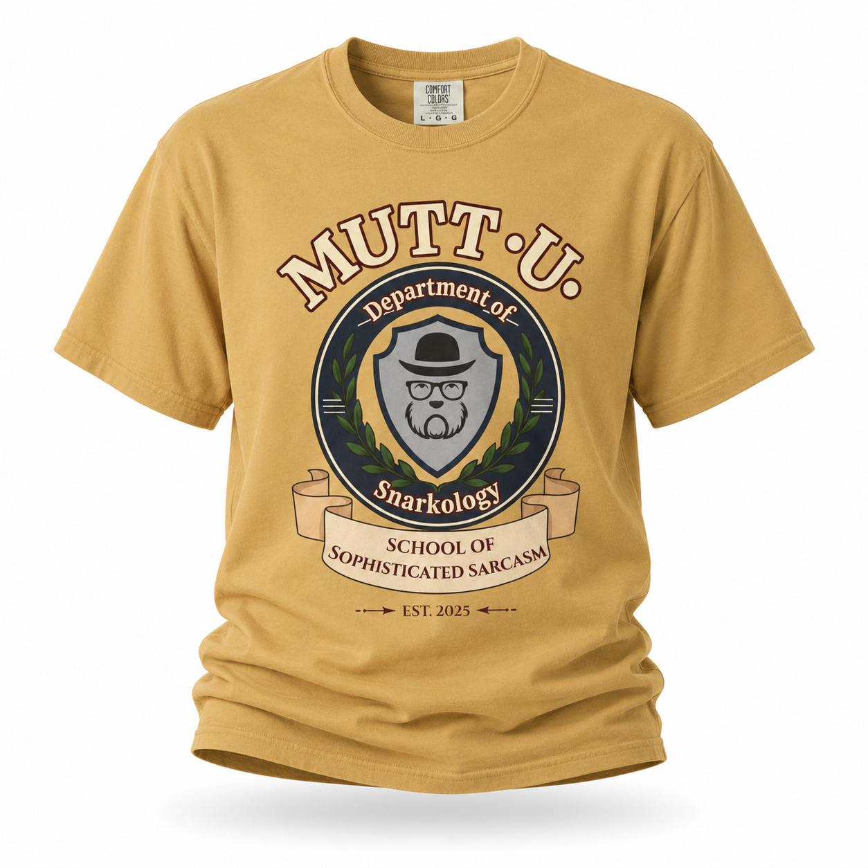 Mutt-U School Campus T-Shirt — Curated and Refined Mutt Logo Graphic Tee