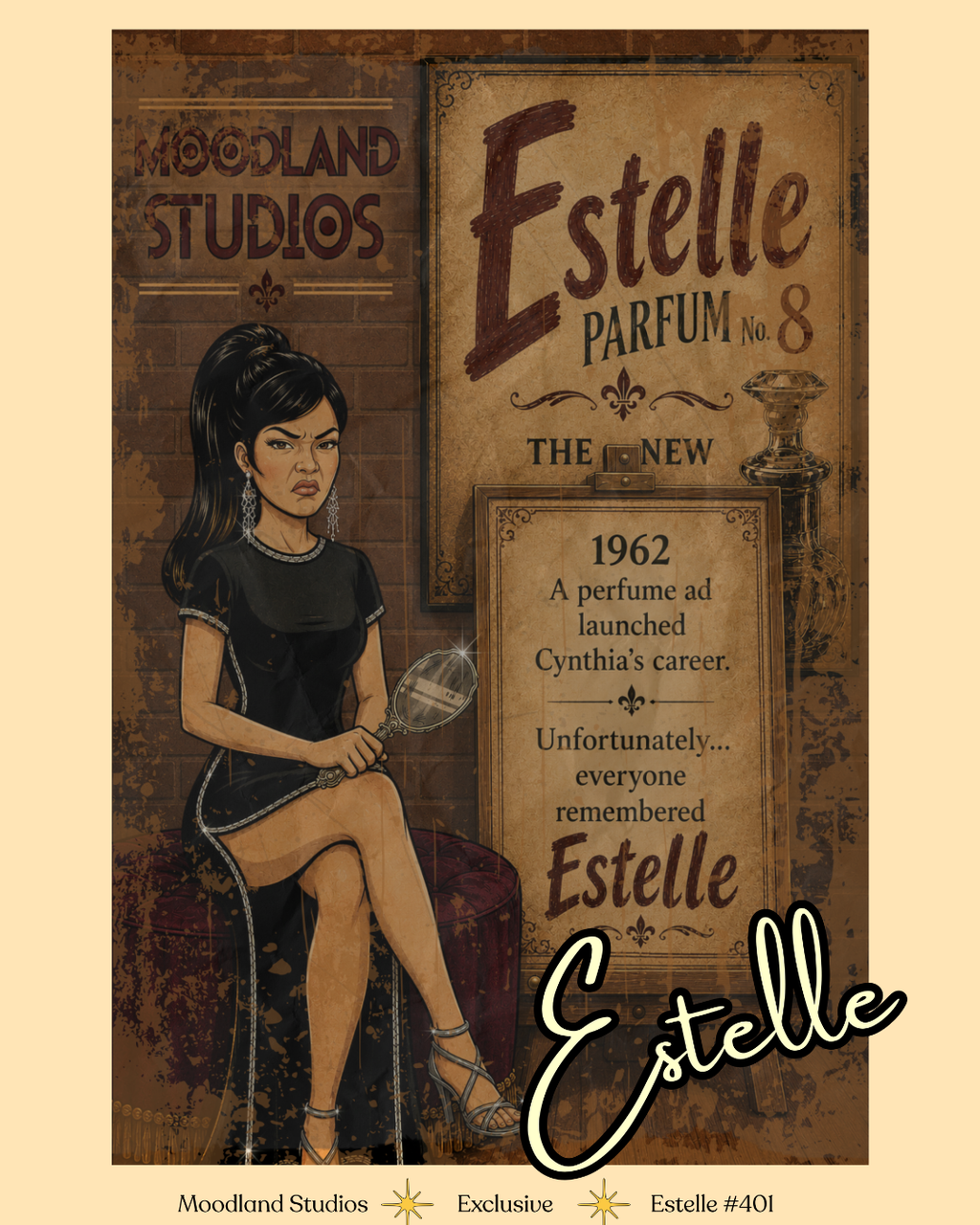 Moodland Studios Estelle Retro T-Shirt - Vintage Studio Poster Graphic Tee