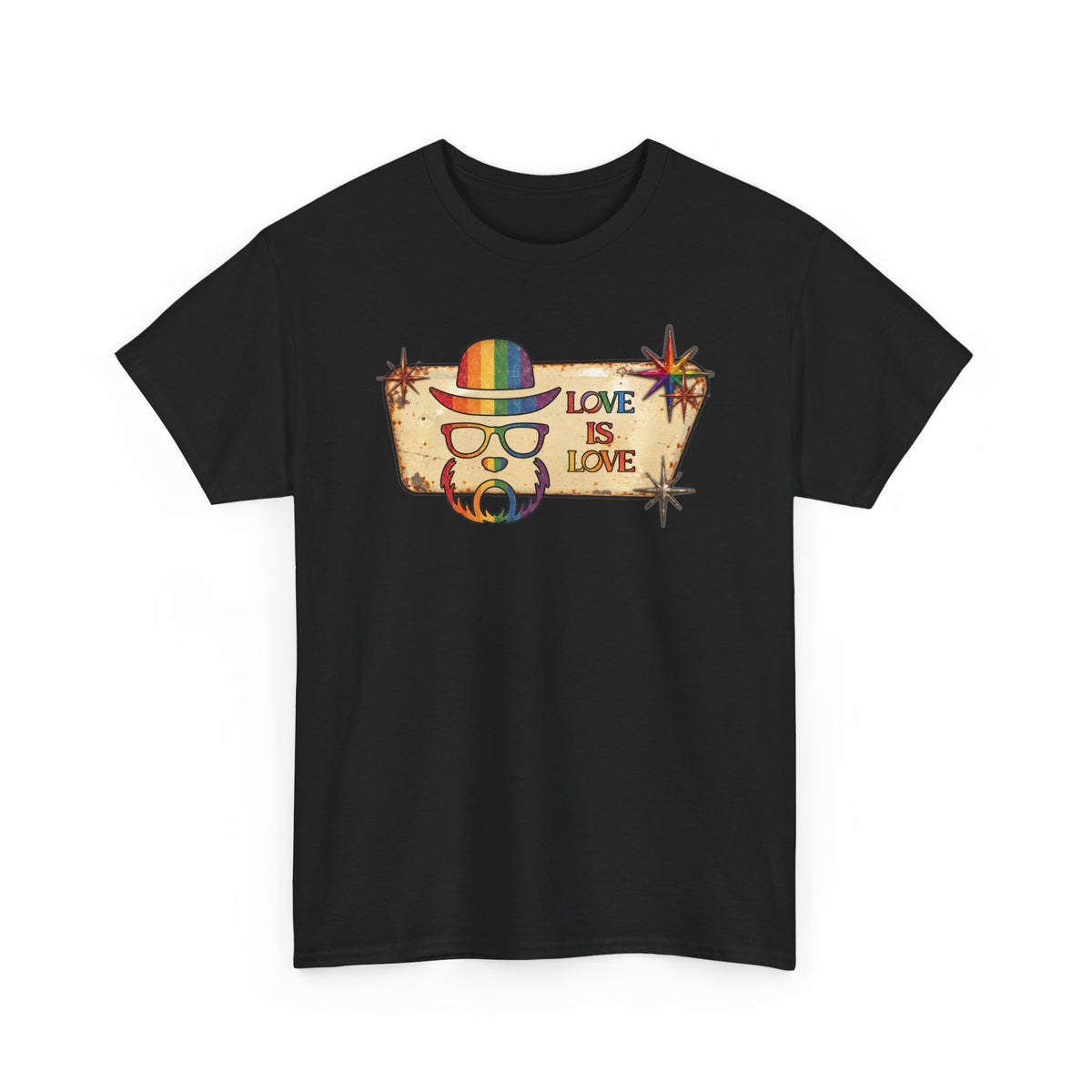 Love Is Love Retro Pride T-Shirt - Elegant Mutt Graphic Tee