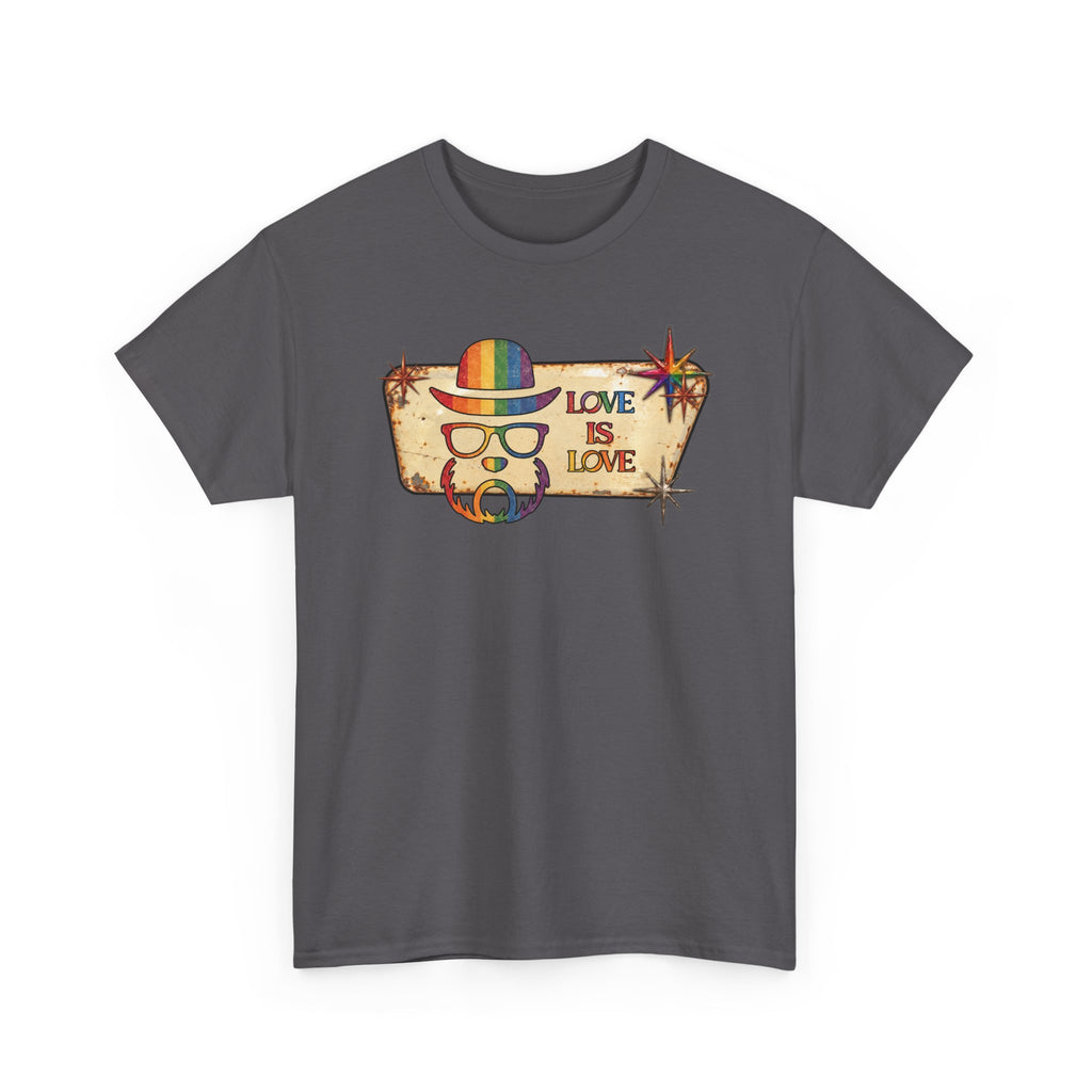 Love Is Love Retro Pride T-Shirt - Elegant Mutt Graphic Tee