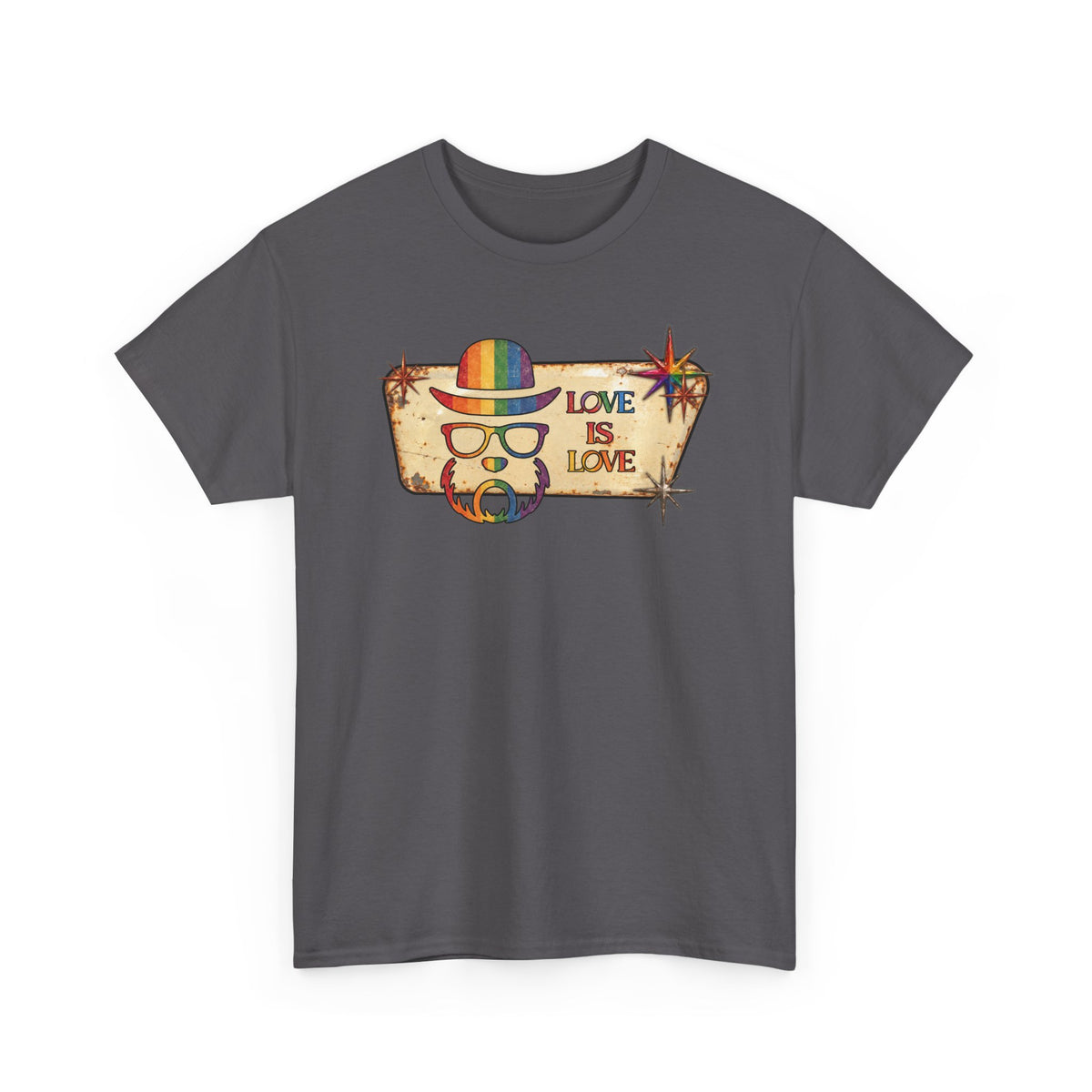 Love Is Love Retro Pride T-Shirt - Elegant Mutt Graphic Tee