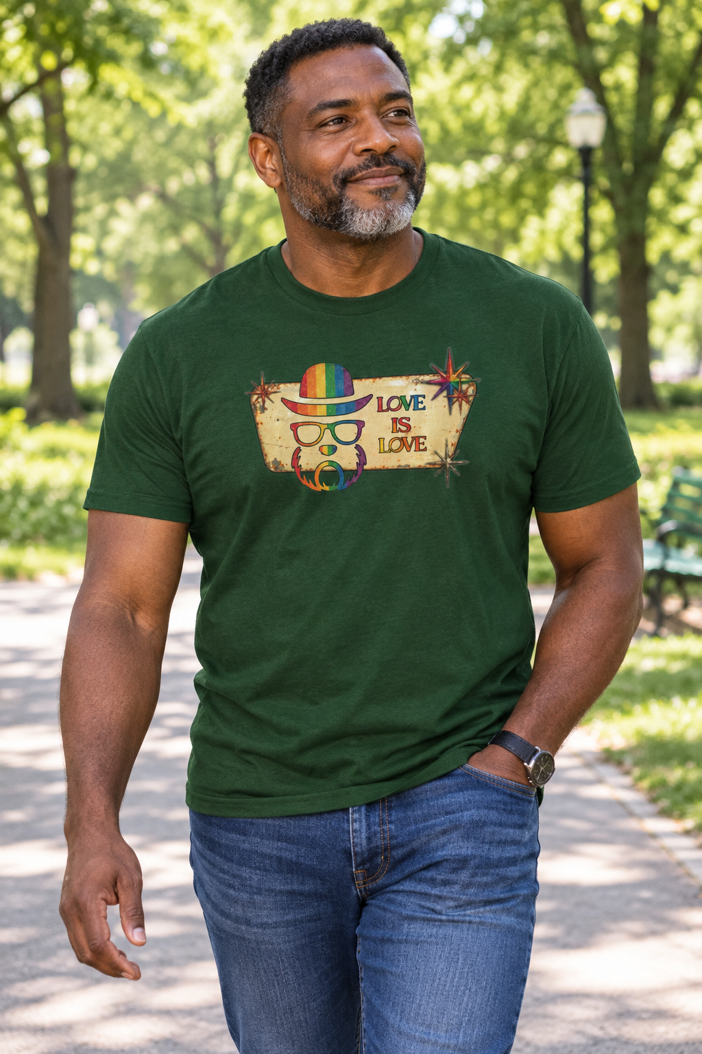 Love Is Love Retro Pride T-Shirt - Elegant Mutt Graphic Tee
