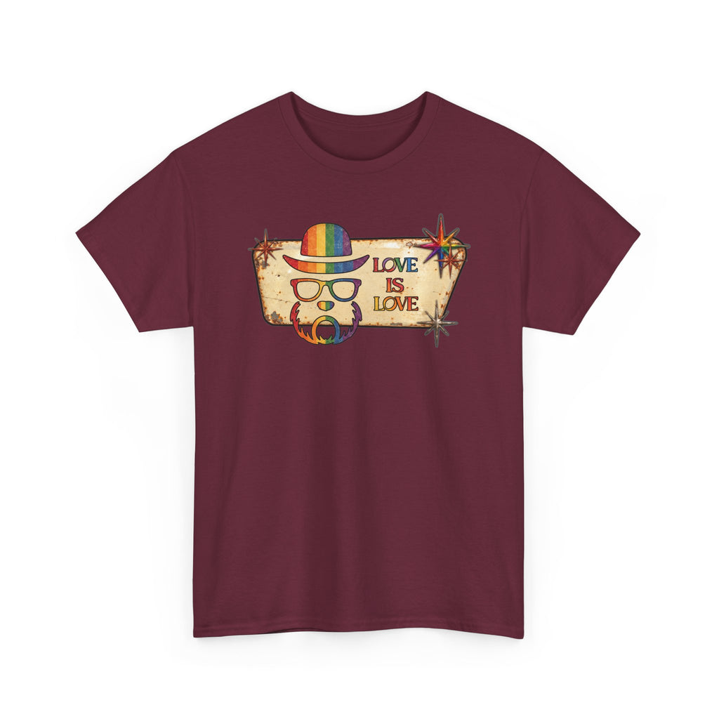 Love Is Love Retro Pride T-Shirt - Elegant Mutt Graphic Tee