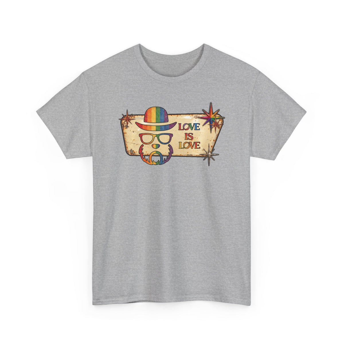 Love Is Love Retro Pride T-Shirt - Elegant Mutt Graphic Tee