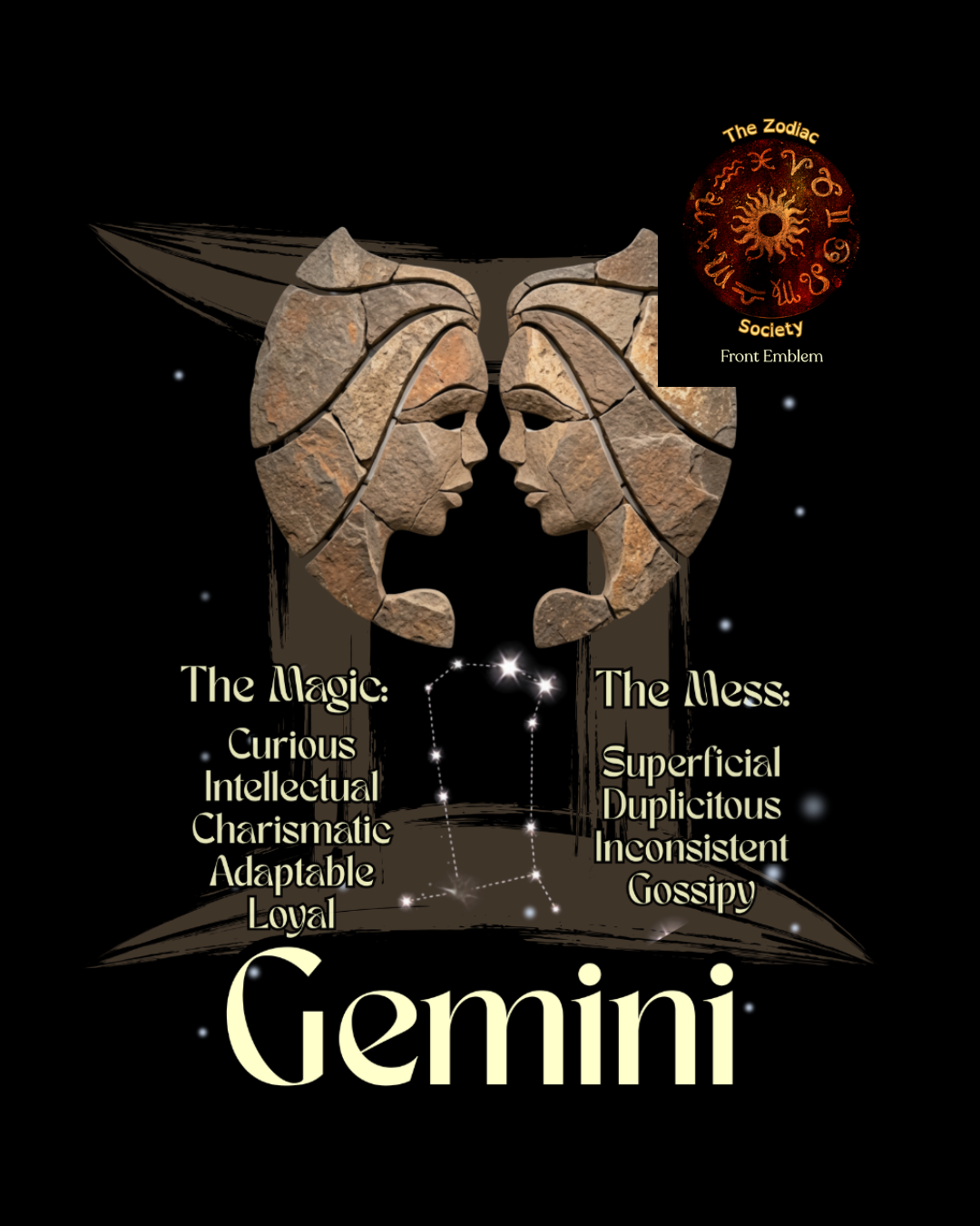 The Zodiac Society T-Shirt — Gemini Astrology Graphic Tee