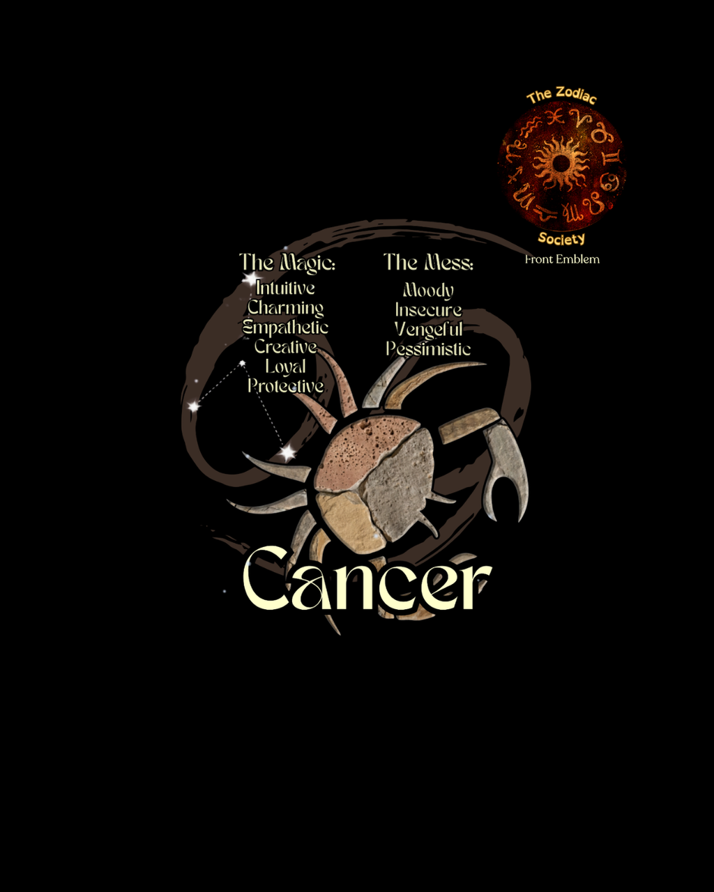 The Zodiac Society T-Shirt —  Cancer Astrology Graphic Tee
