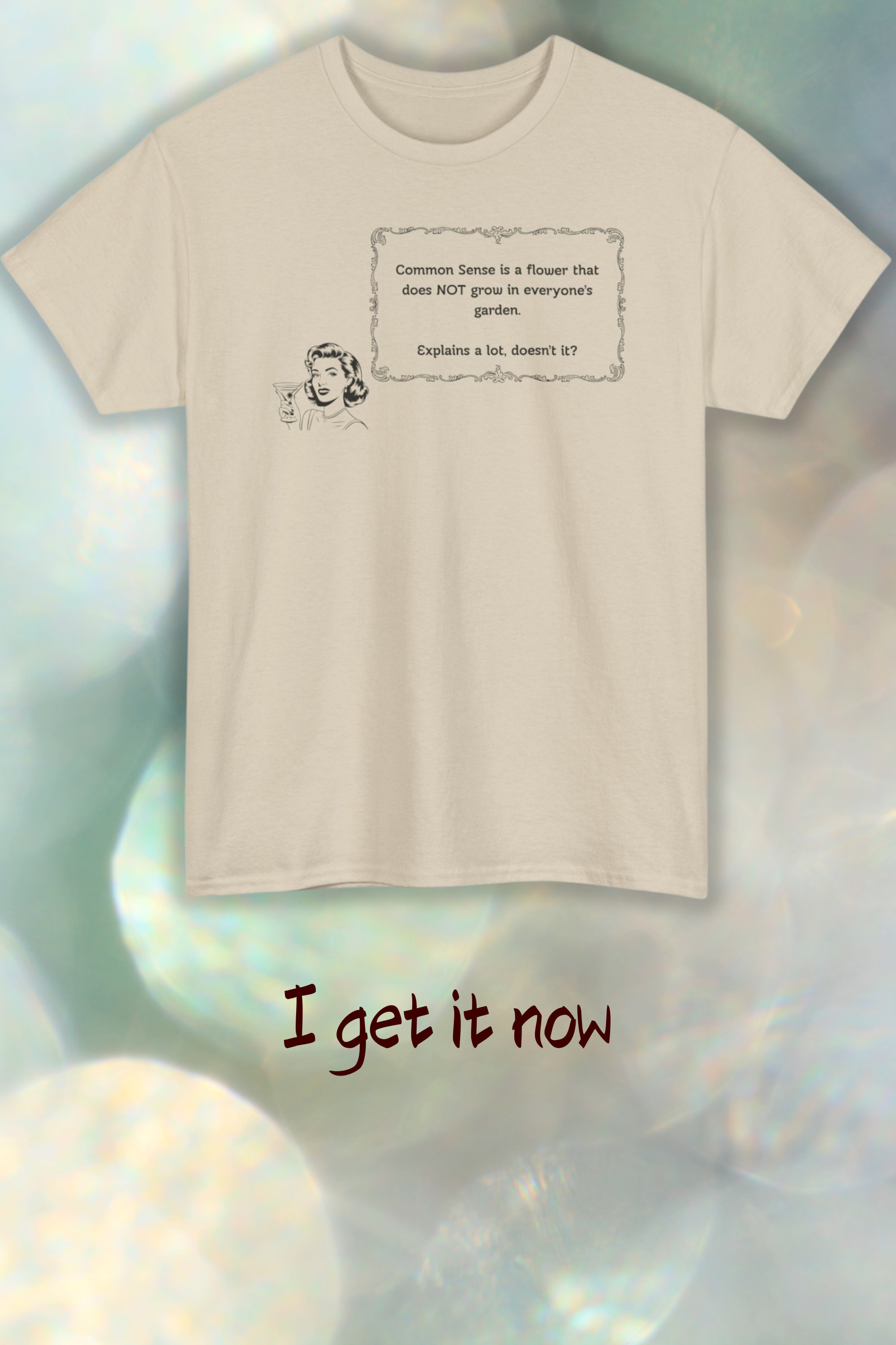 Graphic Tee — 'Common Sense is a Flower' Vintage Illustration T-Shirt