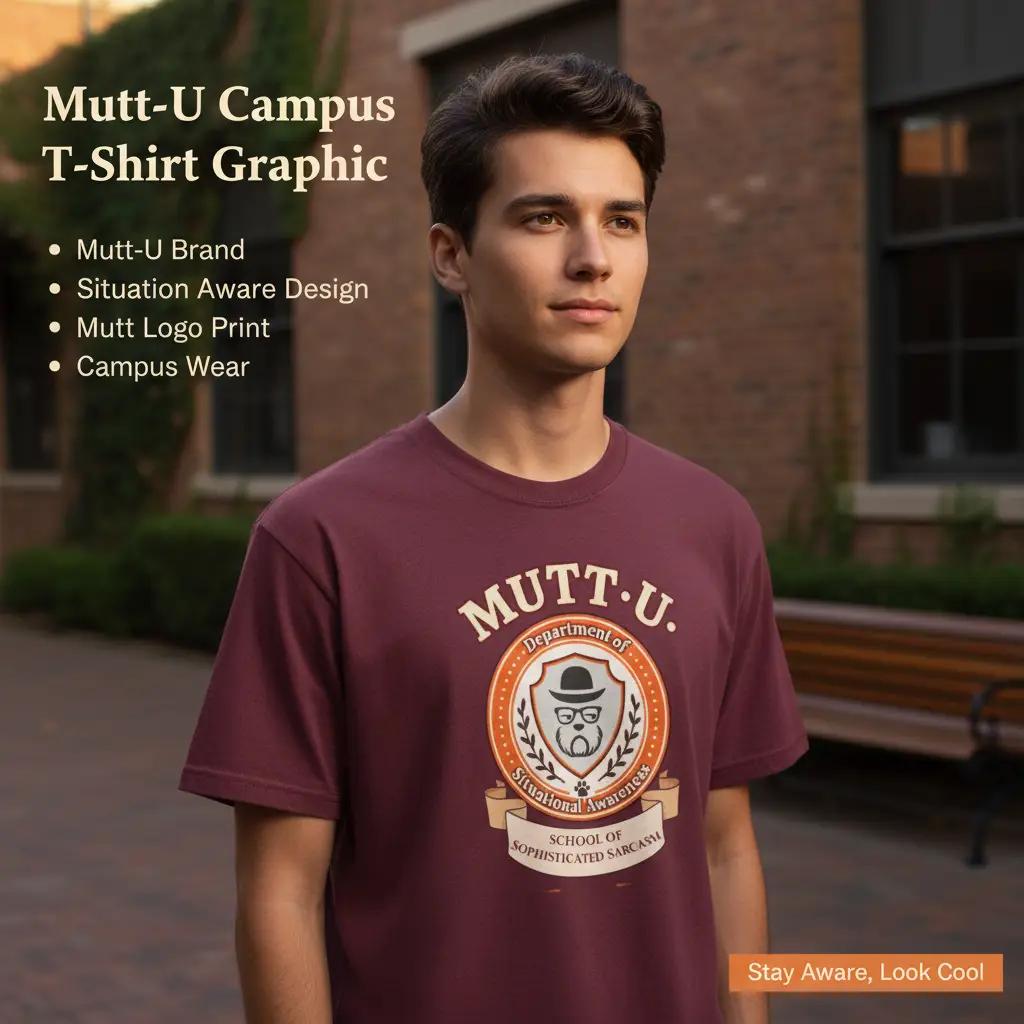 MUTT-U Campus T‑Shirt - Dept of Situational Awareness Mutt Logo Graphic Tee