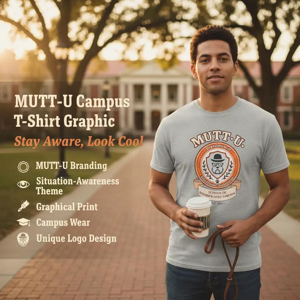 MUTT-U Campus T‑Shirt - Dept of Situational Awareness Mutt Logo Graphic Tee