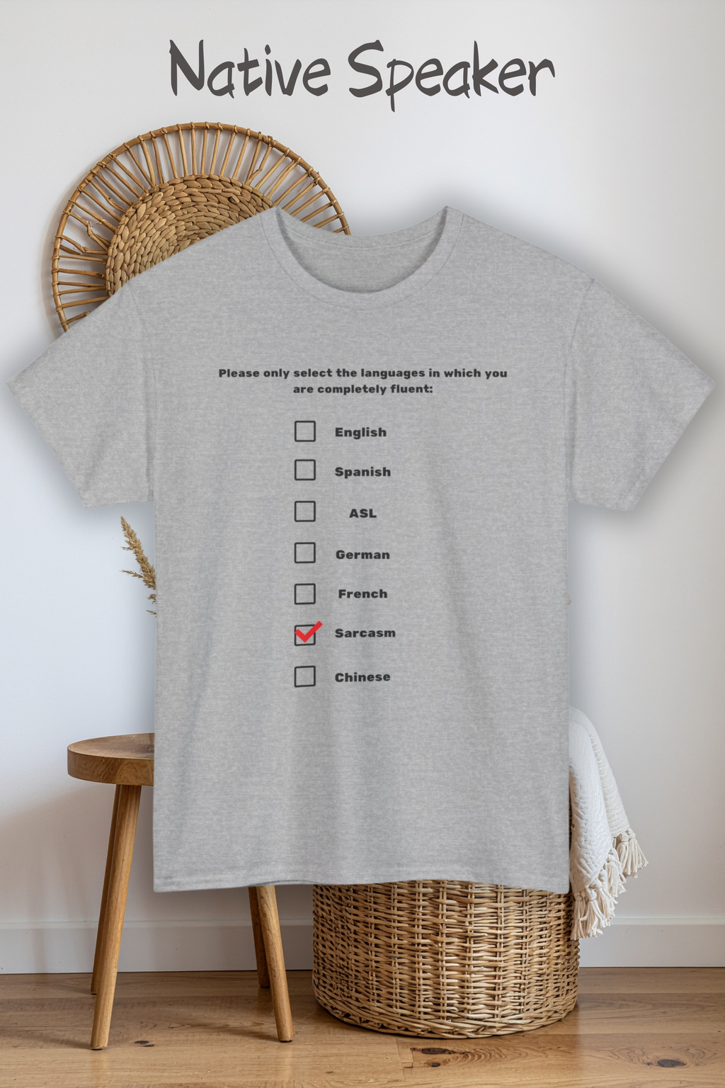 Language Checkbox Graphic Tee - Sarcasm