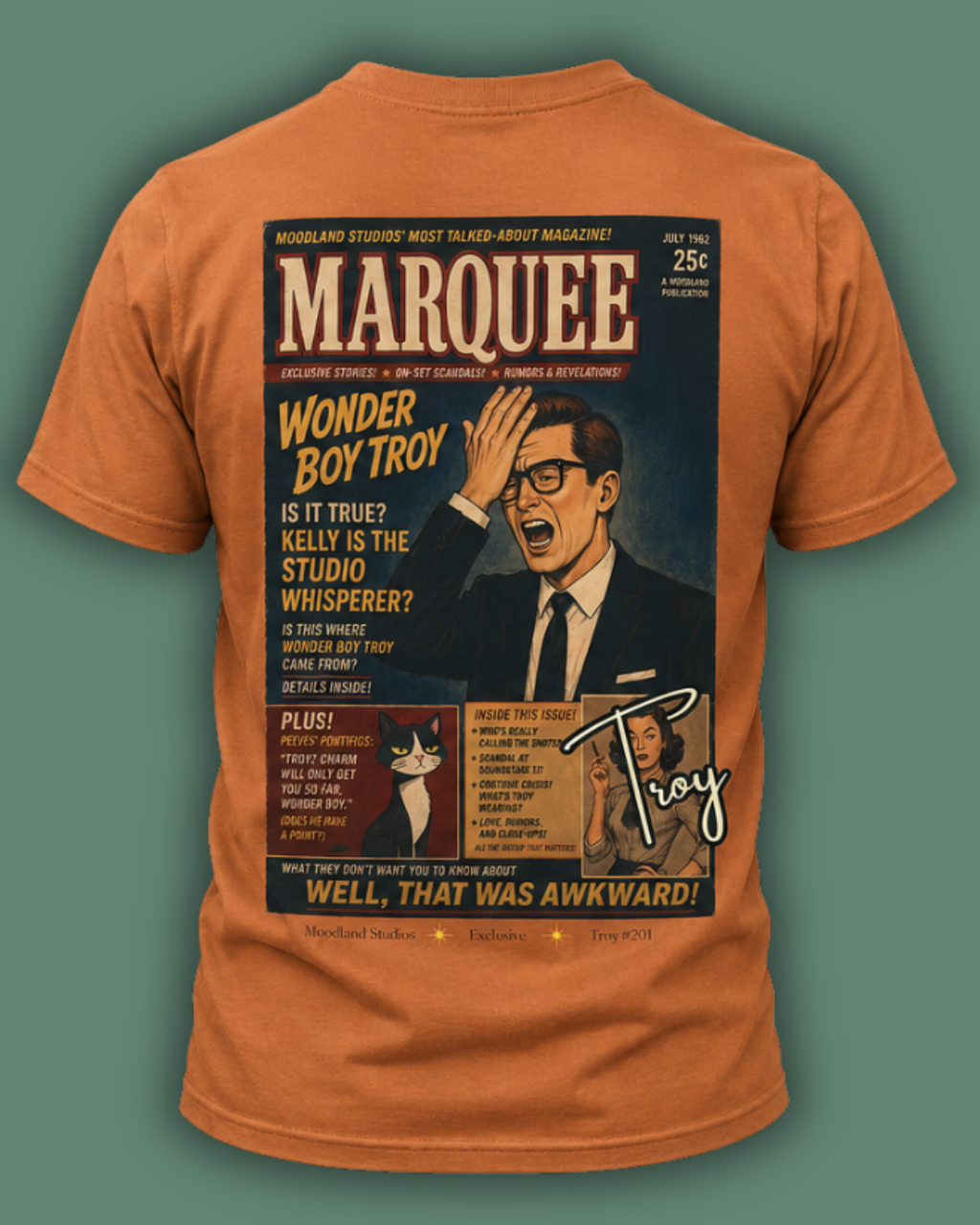 Moodland Studios Marquee Retro T-Shirt  —  Vintage Wonder Boy Troy Poster Tee