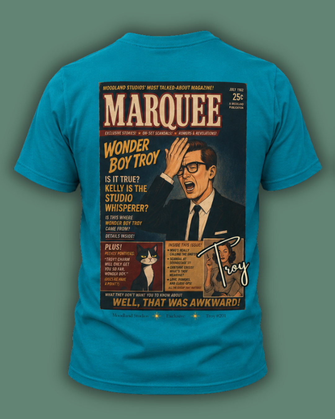 Moodland Studios Marquee Retro T-Shirt  —  Vintage Wonder Boy Troy Poster Tee