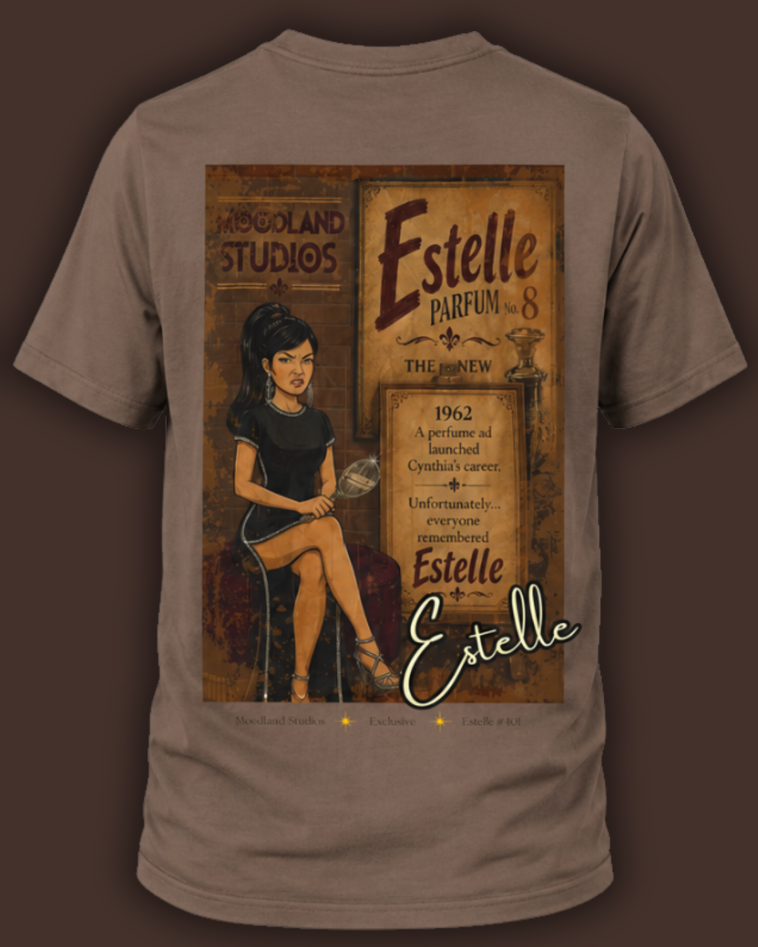 Moodland Studios Estelle Retro T-Shirt - Vintage Studio Poster Graphic Tee