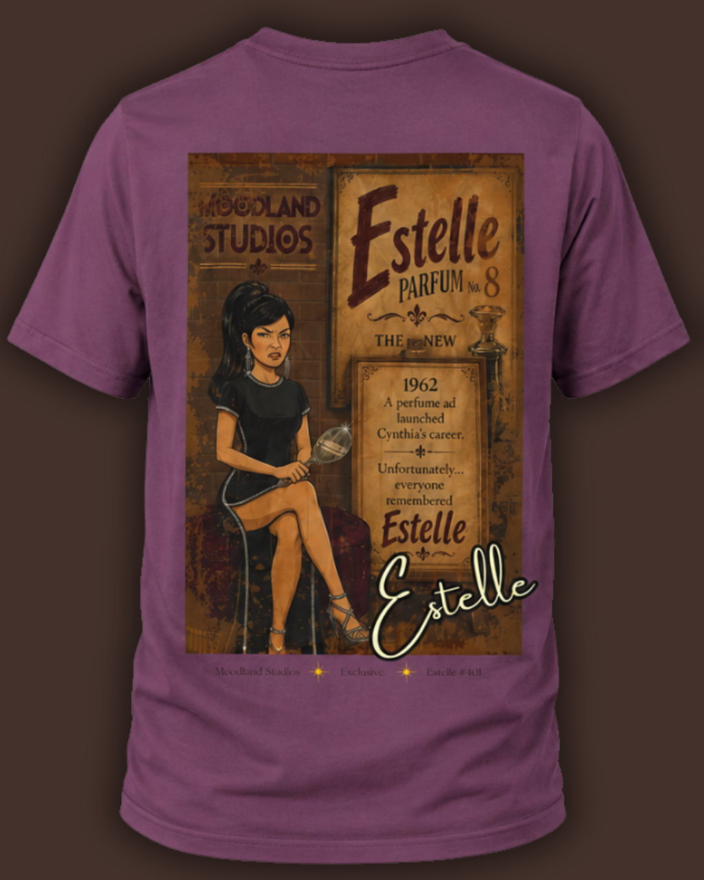 Moodland Studios Estelle Retro T-Shirt - Vintage Studio Poster Graphic Tee