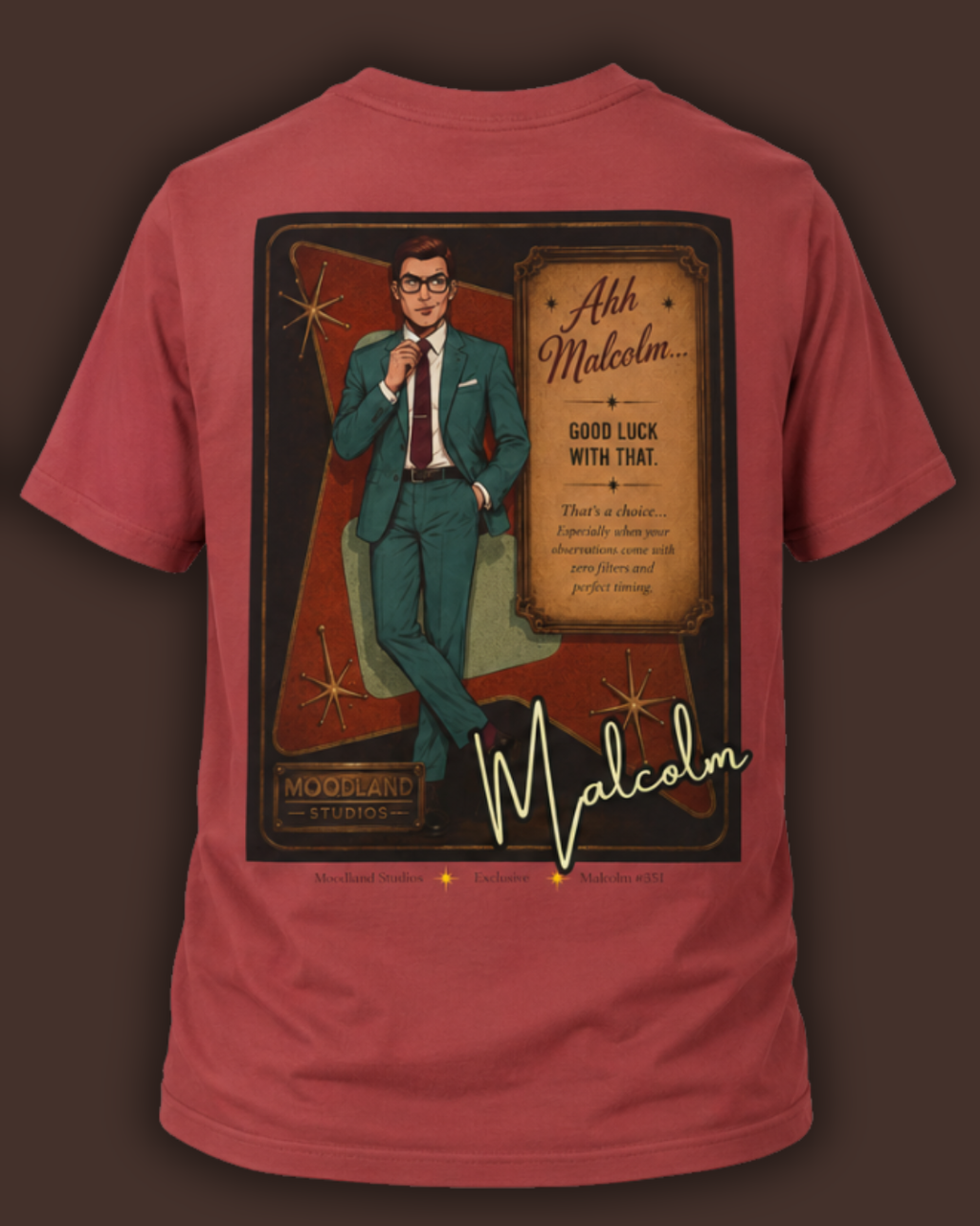 Moodland Studios Malcolm Retro T-Shirt - Vintage Studio Poster Tee