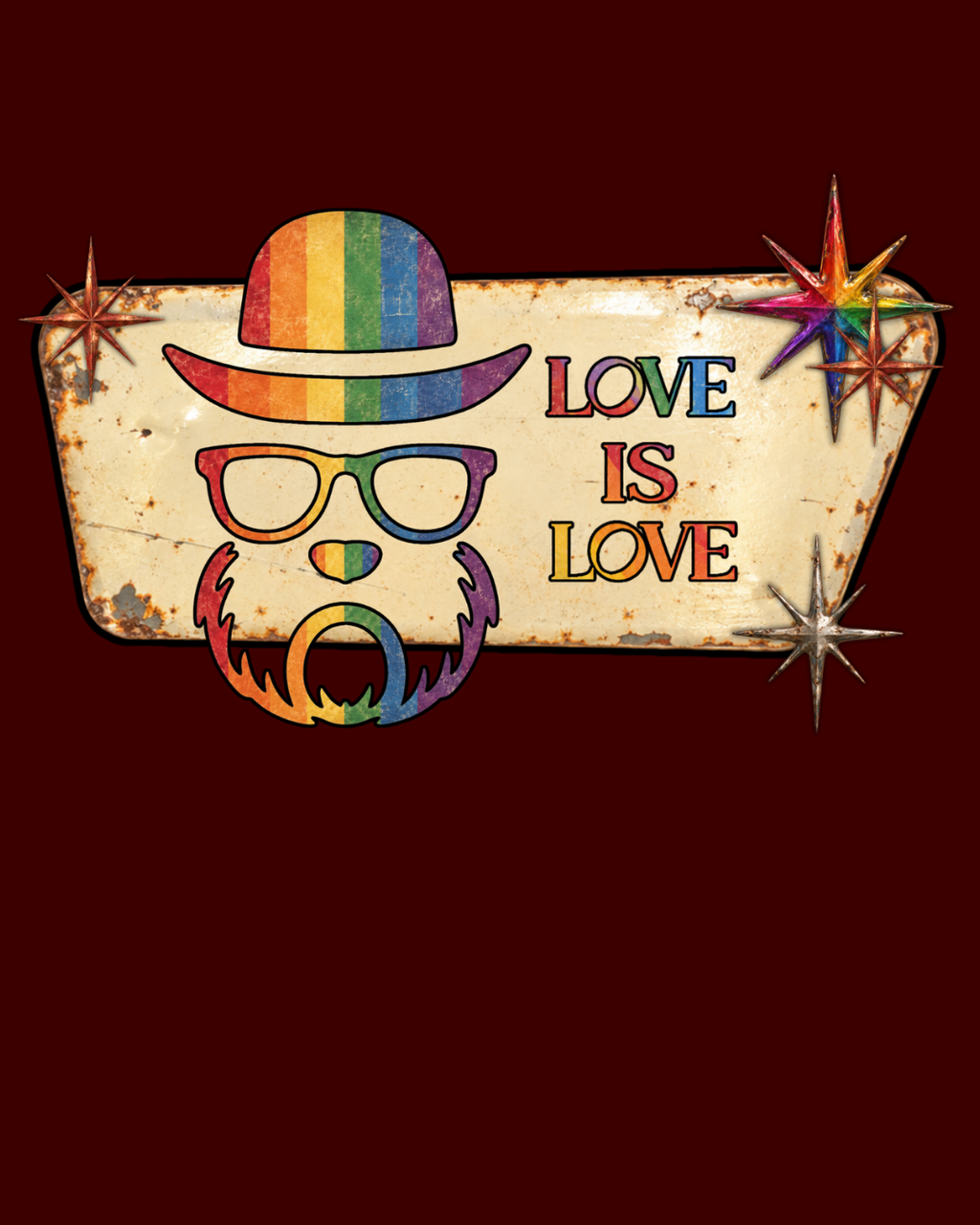 Love Is Love Retro Pride T-Shirt - Elegant Mutt Graphic Tee