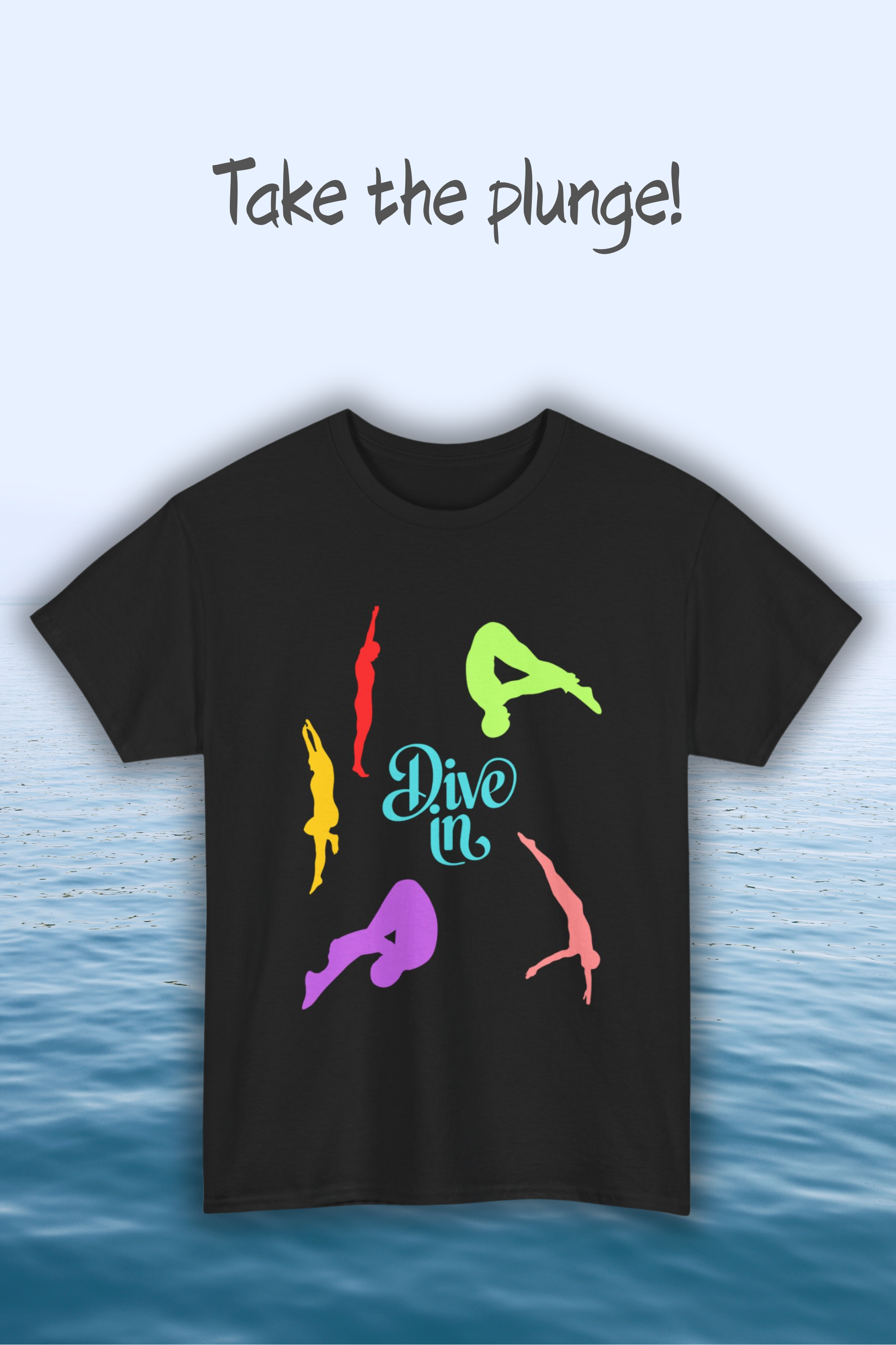 Colorful Dive In Unisex Heavy Cotton Tee