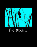 The Omen Crow Tee | Raven Silhouette on Branches, Blue Night Graphic