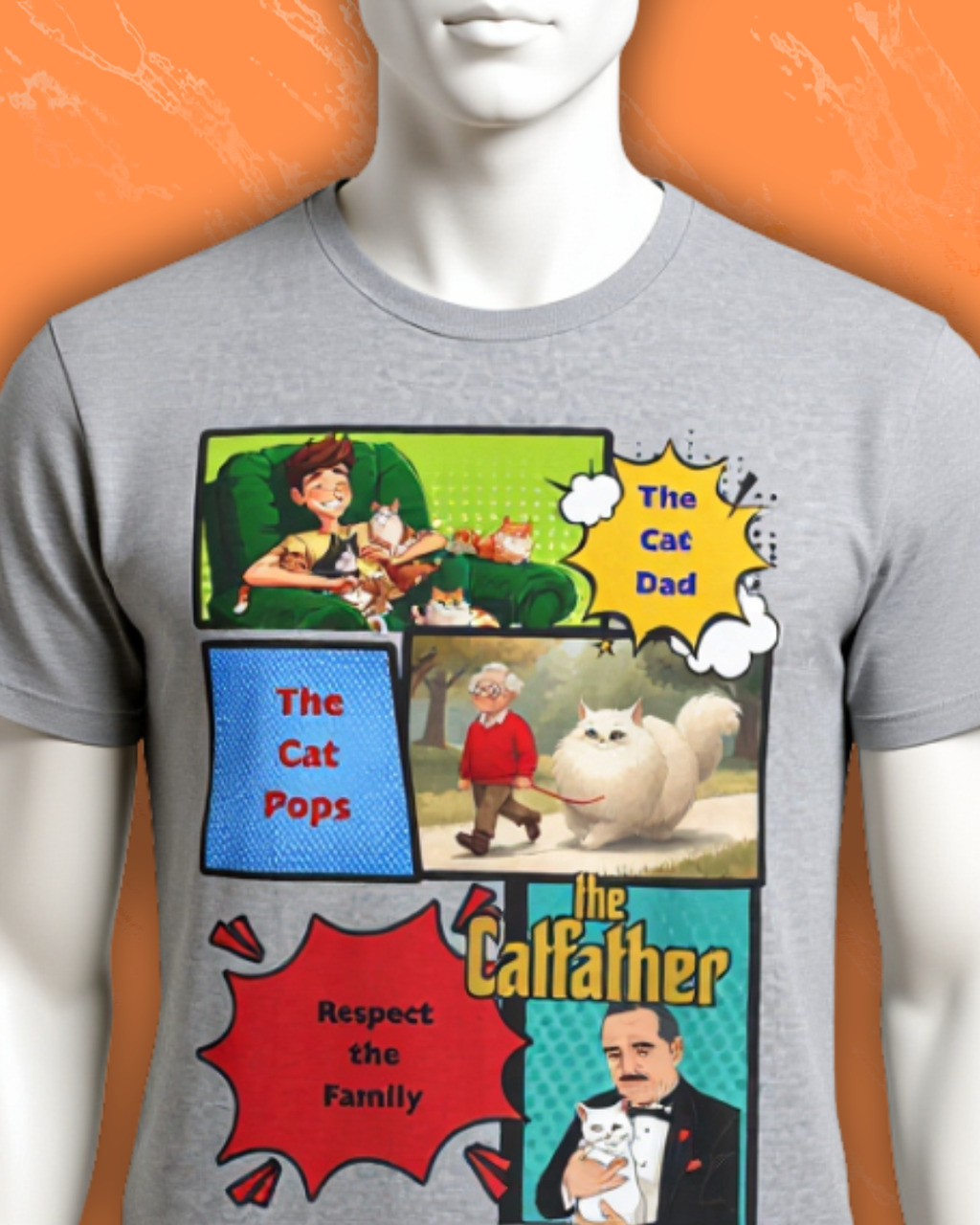 Cat Dad Types - Cat Pops, Catfather Graphic Tee