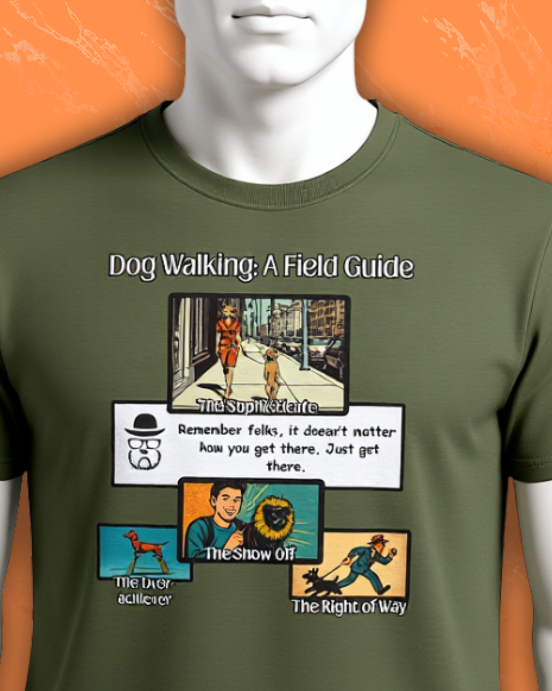 Dog Walking Guide — "Dog Walking: A Field Guide" Illustrated Graphic Tee
