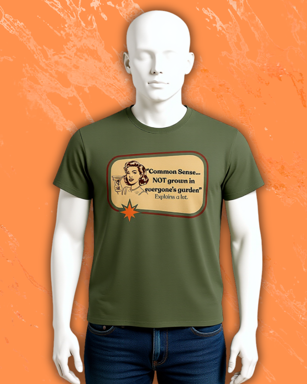 "Common Sense…" Vintage Style Tee | Sarcastic Humor Graphic Tee