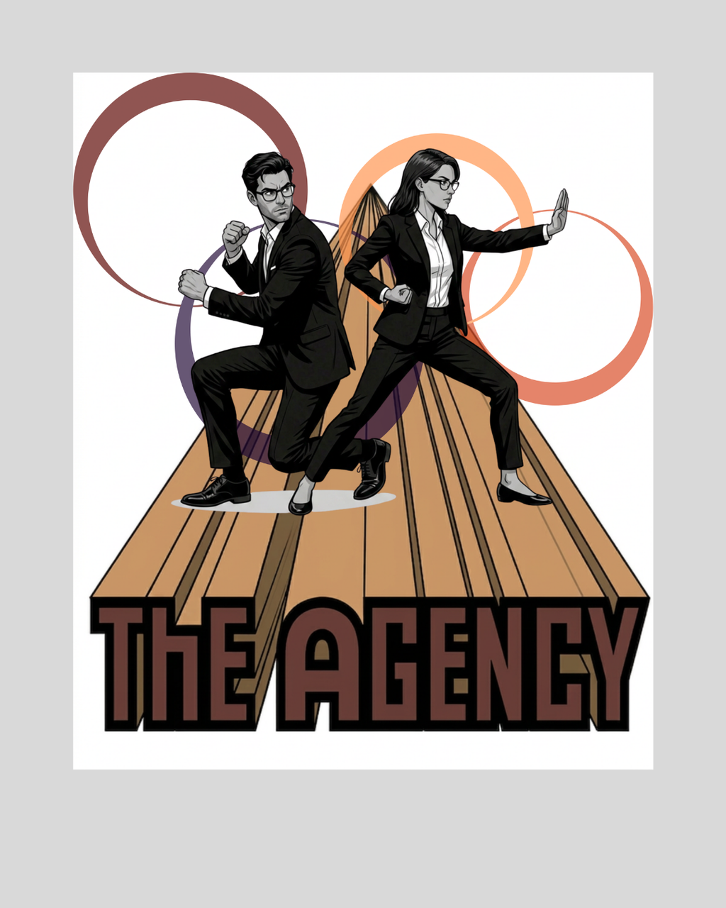 The Agency Graphic Tee — Retro Duo Vintage Poster Design