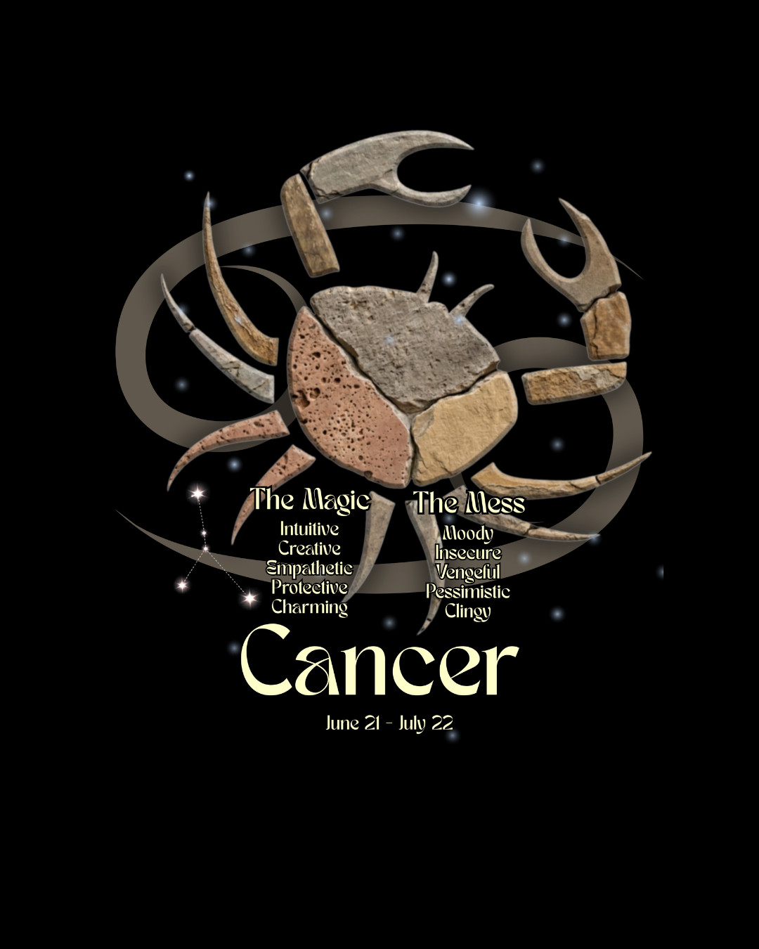 The Zodiac Society Astrology T‑Shirt – Cancer Graphic Tee