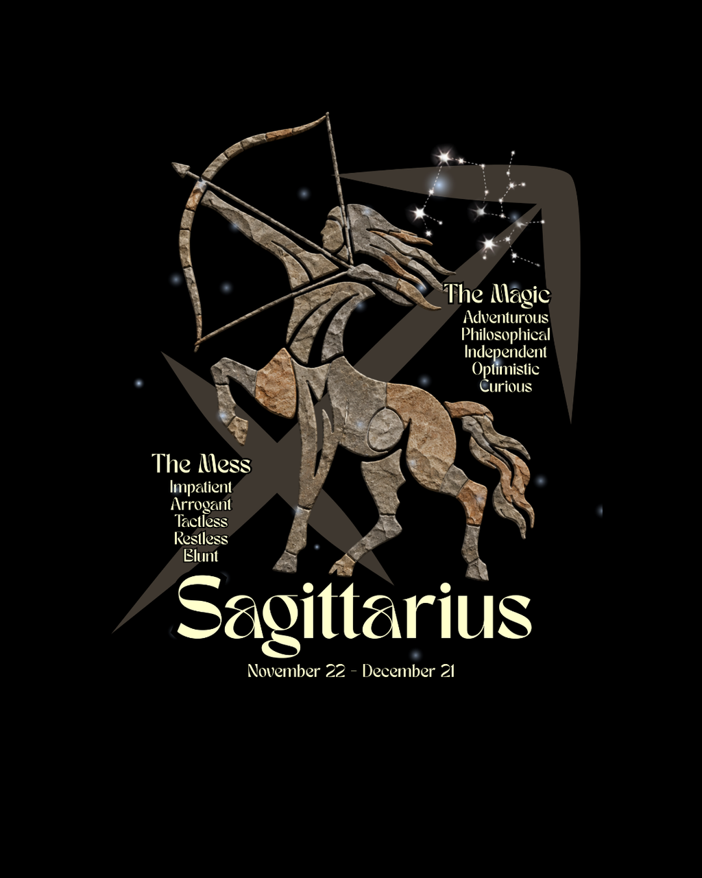 The Zodiac Society Astrology T-Shirt — Sagittarius Graphic Tee