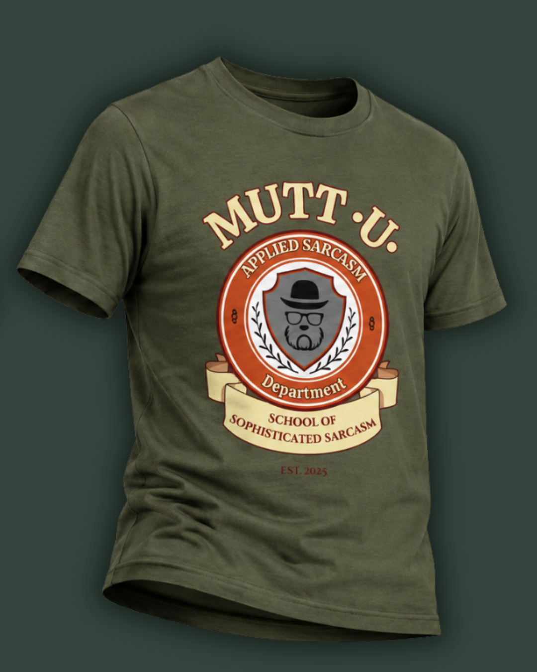 Mutt U Campus T-Shirt  —  School of Sophisticated Sarcasm Mutt Logo Graphic Tee