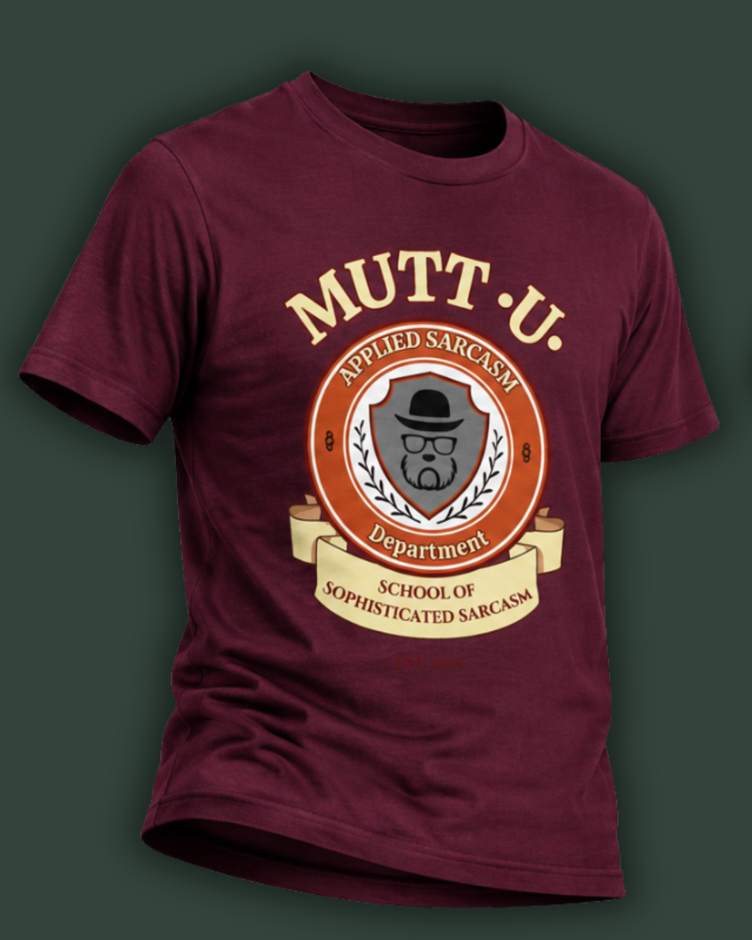 Mutt U Campus T-Shirt  —  School of Sophisticated Sarcasm Mutt Logo Graphic Tee