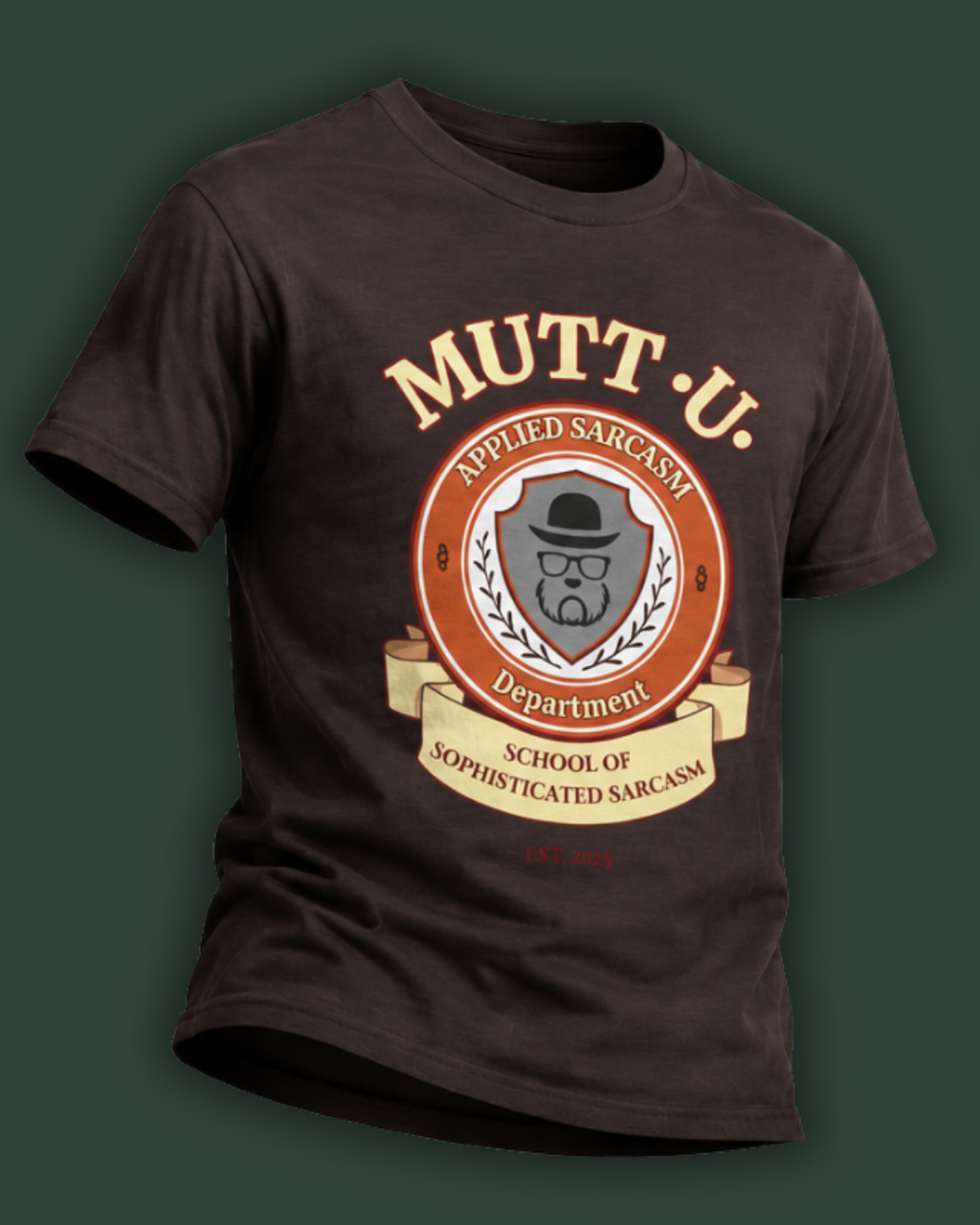 Mutt U Campus T-Shirt  —  School of Sophisticated Sarcasm Mutt Logo Graphic Tee