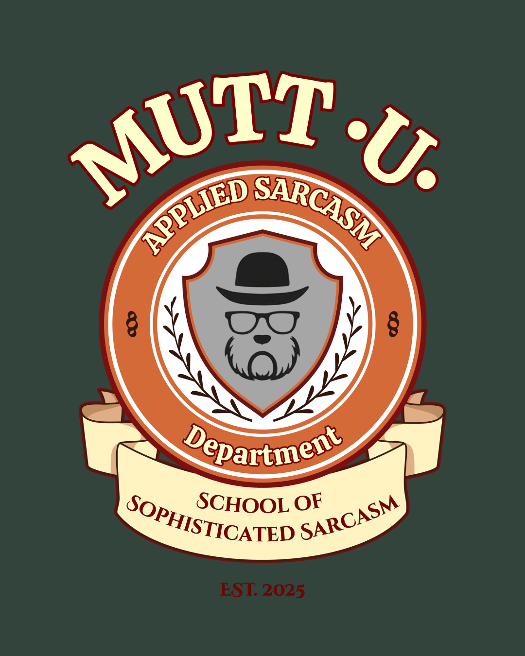 Mutt U Campus T-Shirt  —  School of Sophisticated Sarcasm Mutt Logo Graphic Tee