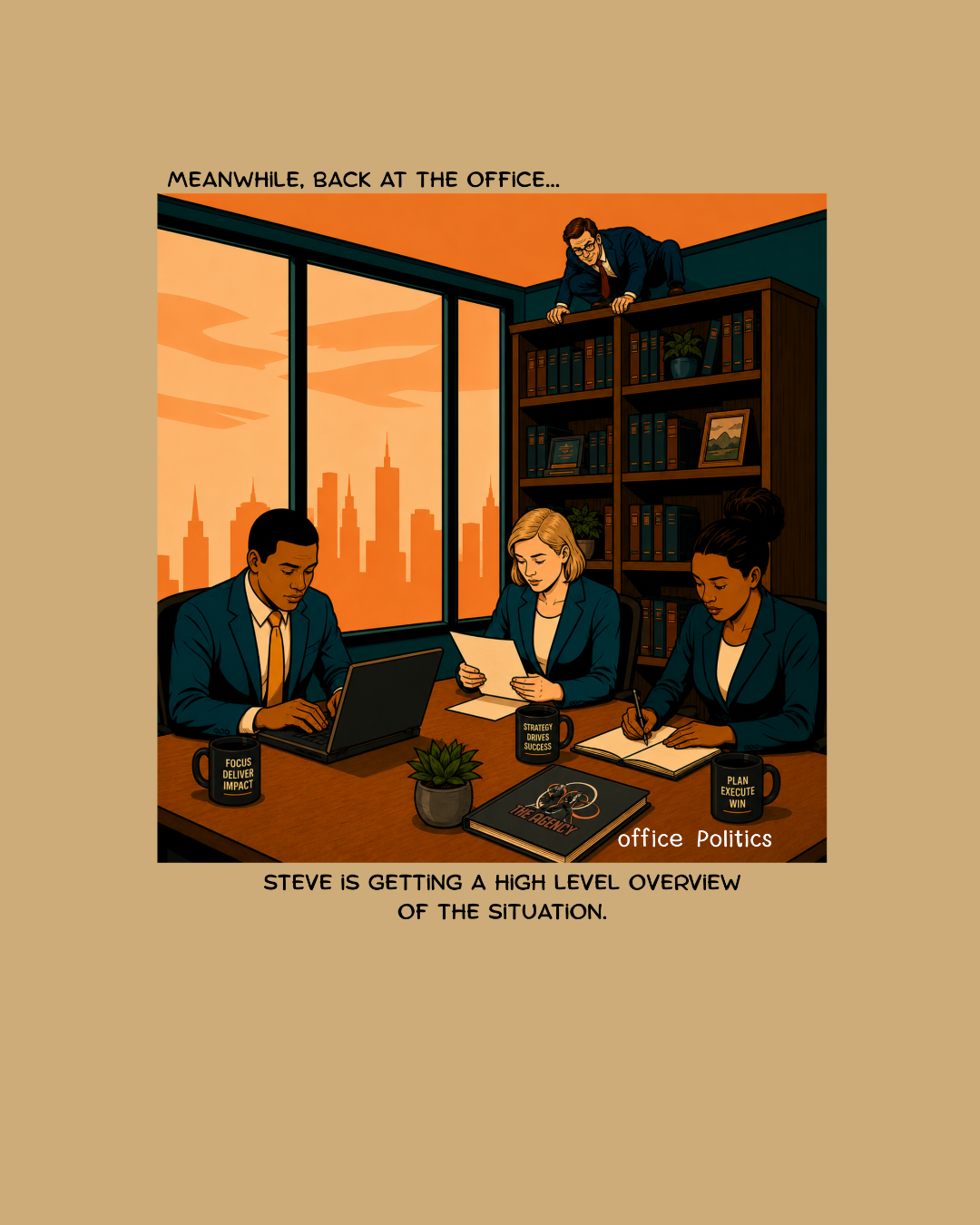 office Politics Retro T-Shirt — Steve's Overview Vintage Style Graphic Tee