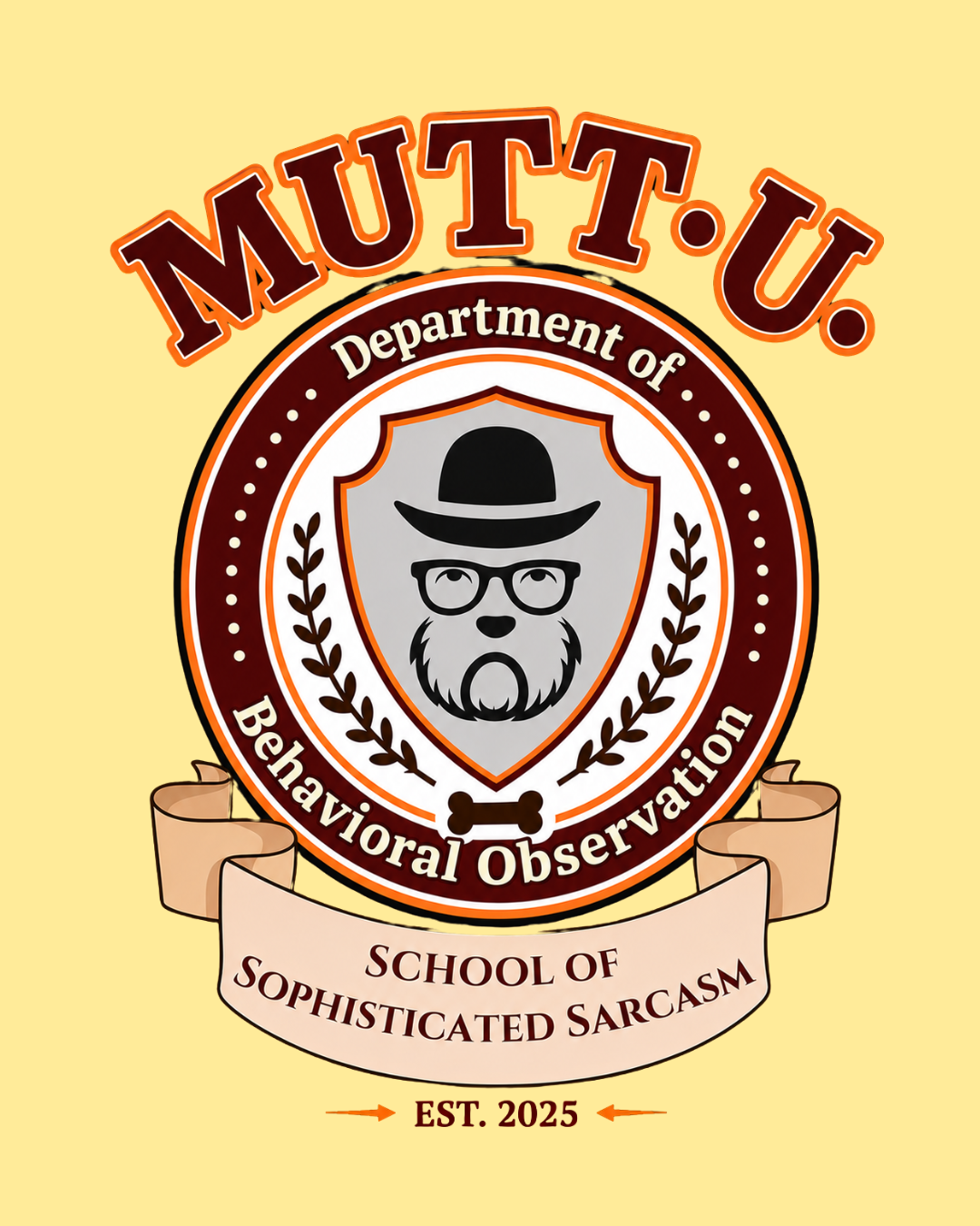 Mutt U Campus T-Shirt - School of Sophisticated Sarcasm Mutt Logo Graphic Tee