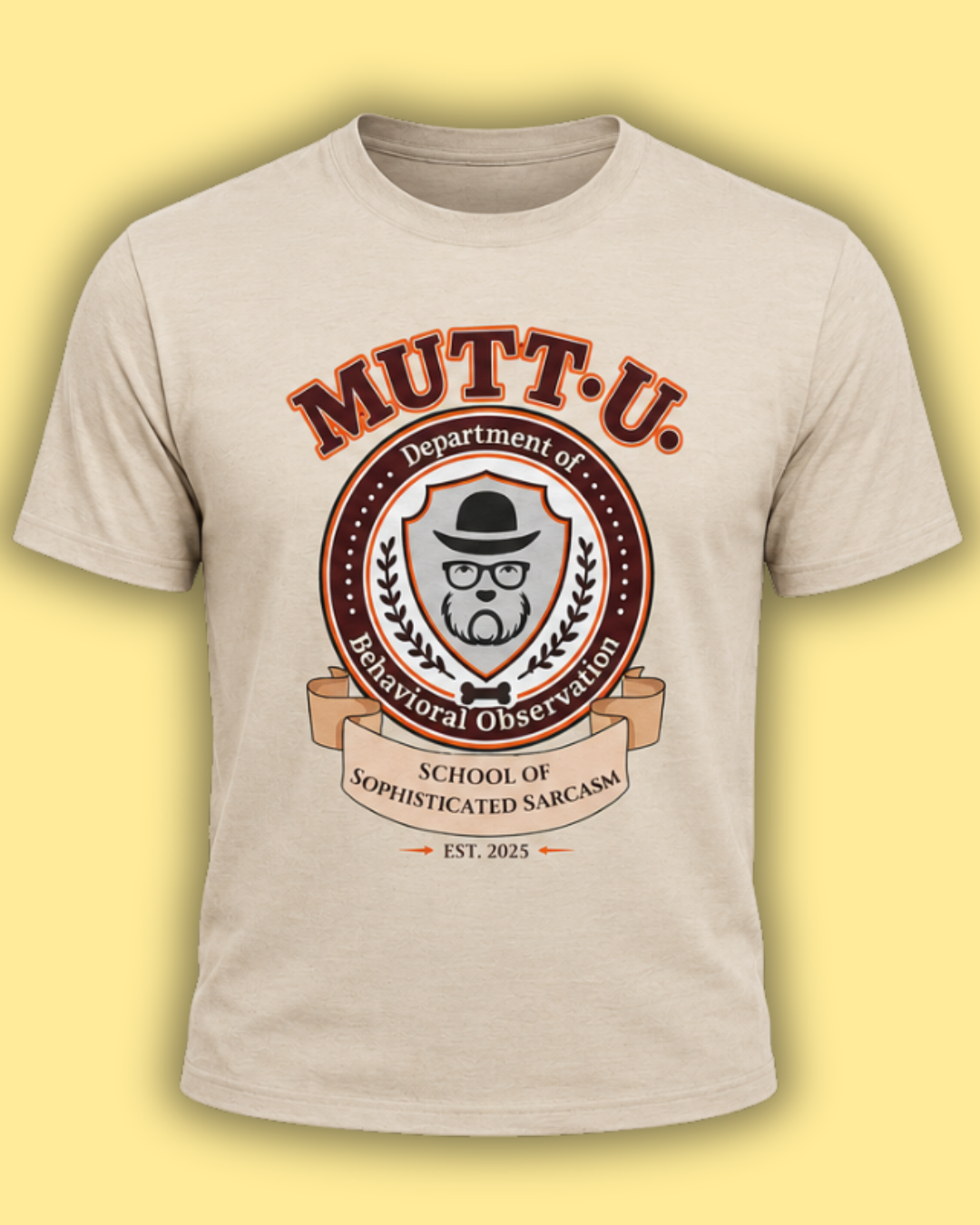 Mutt U Campus T-Shirt - School of Sophisticated Sarcasm Mutt Logo Graphic Tee