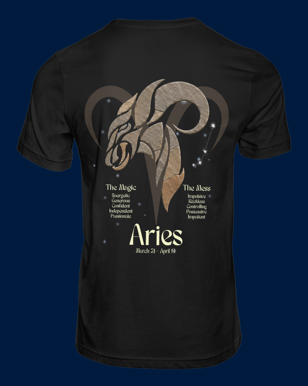 The Zodiac Society Astrology T‑Shirt — Aries Graphic Tee