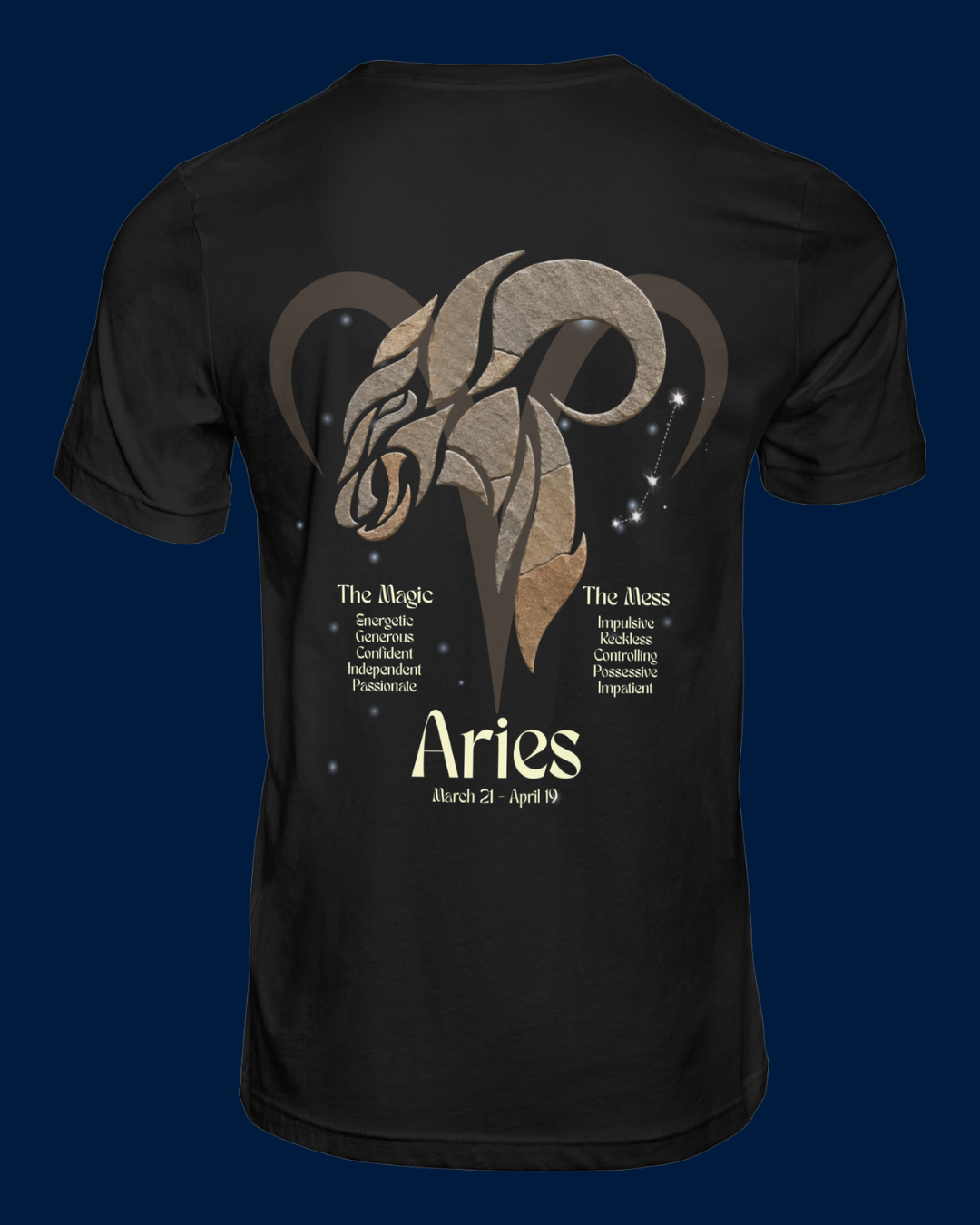 The Zodiac Society Astrology T‑Shirt — Aries Graphic Tee