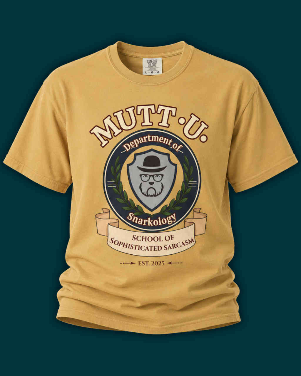 Mutt-U School Campus T-Shirt — Curated and Refined Mutt Logo Graphic Tee
