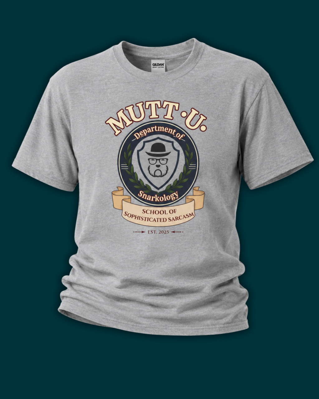 Mutt-U School Campus T-Shirt — Curated and Refined Mutt Logo Graphic Tee
